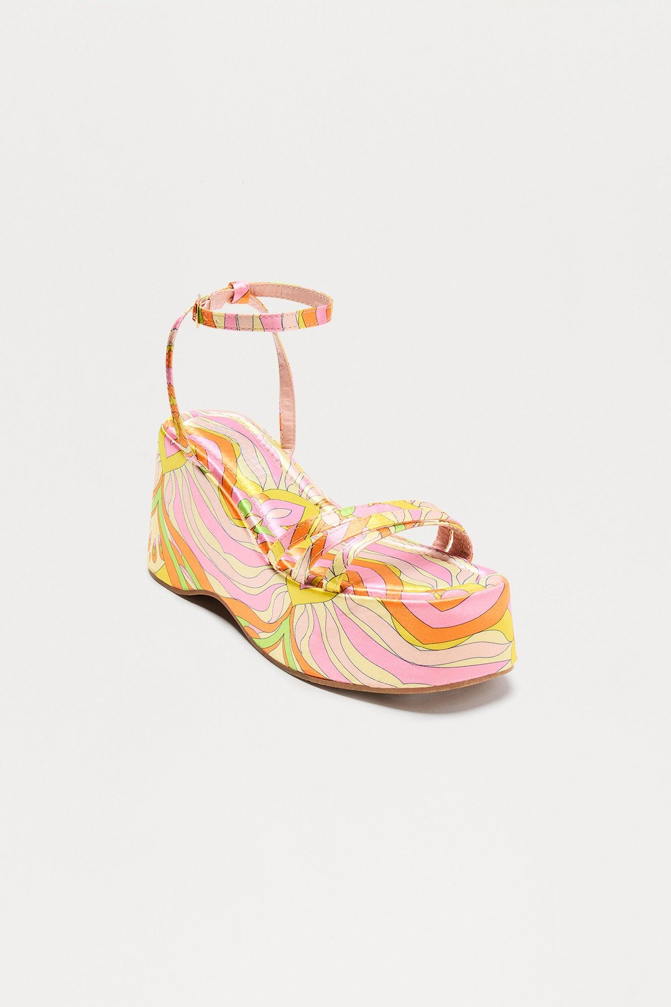 Deja Platform Wedges - Pink/combo Female Product Image