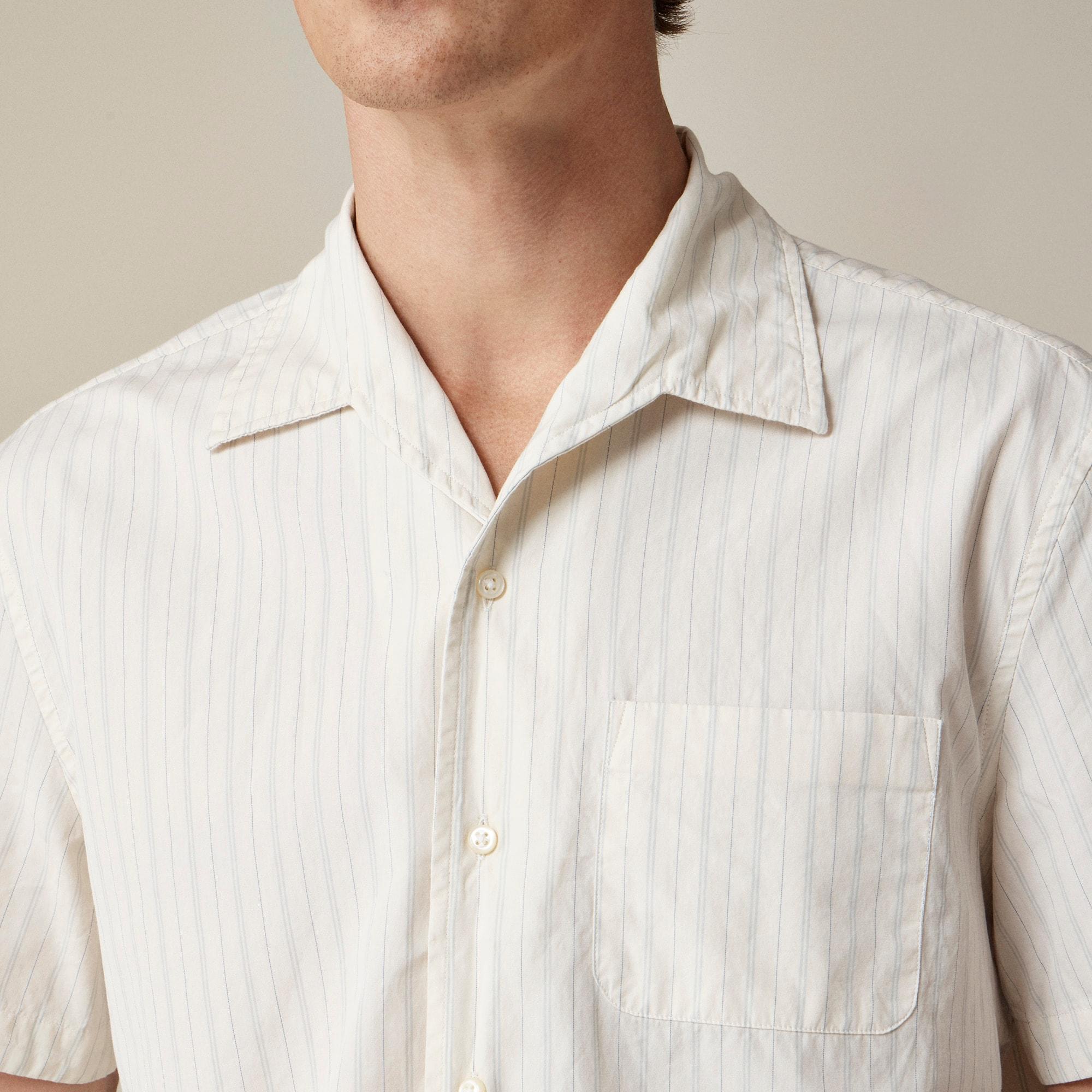 Short-sleeve Secret Wash cotton poplin camp-collar shirt Product Image