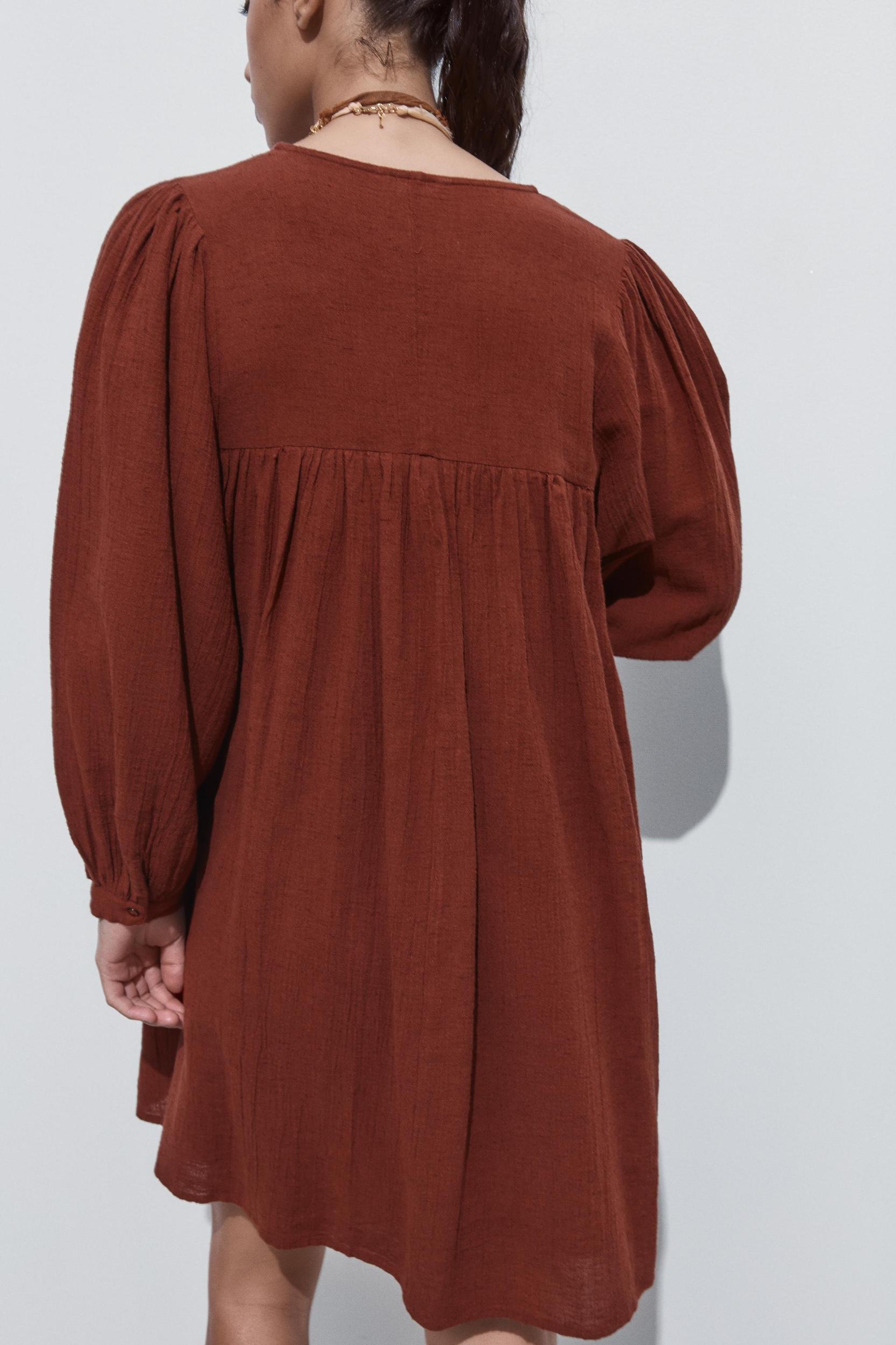 EMBROIDERED SHORT DRESS Product Image