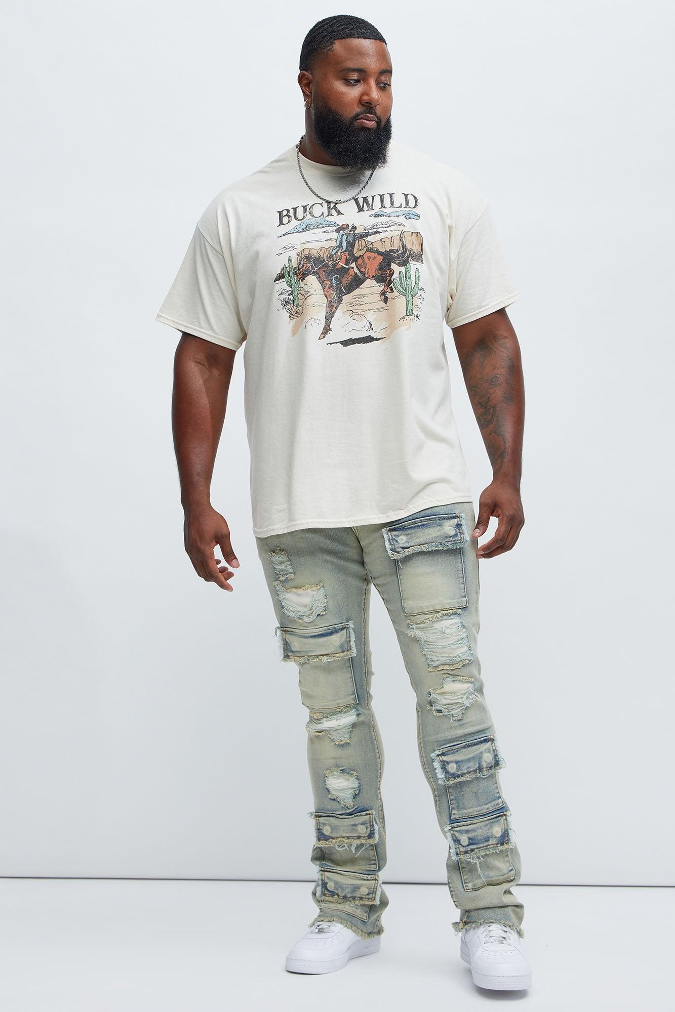 Get Started Cargo Stacked Skinny Flare Jeans - Medium Wash Product Image