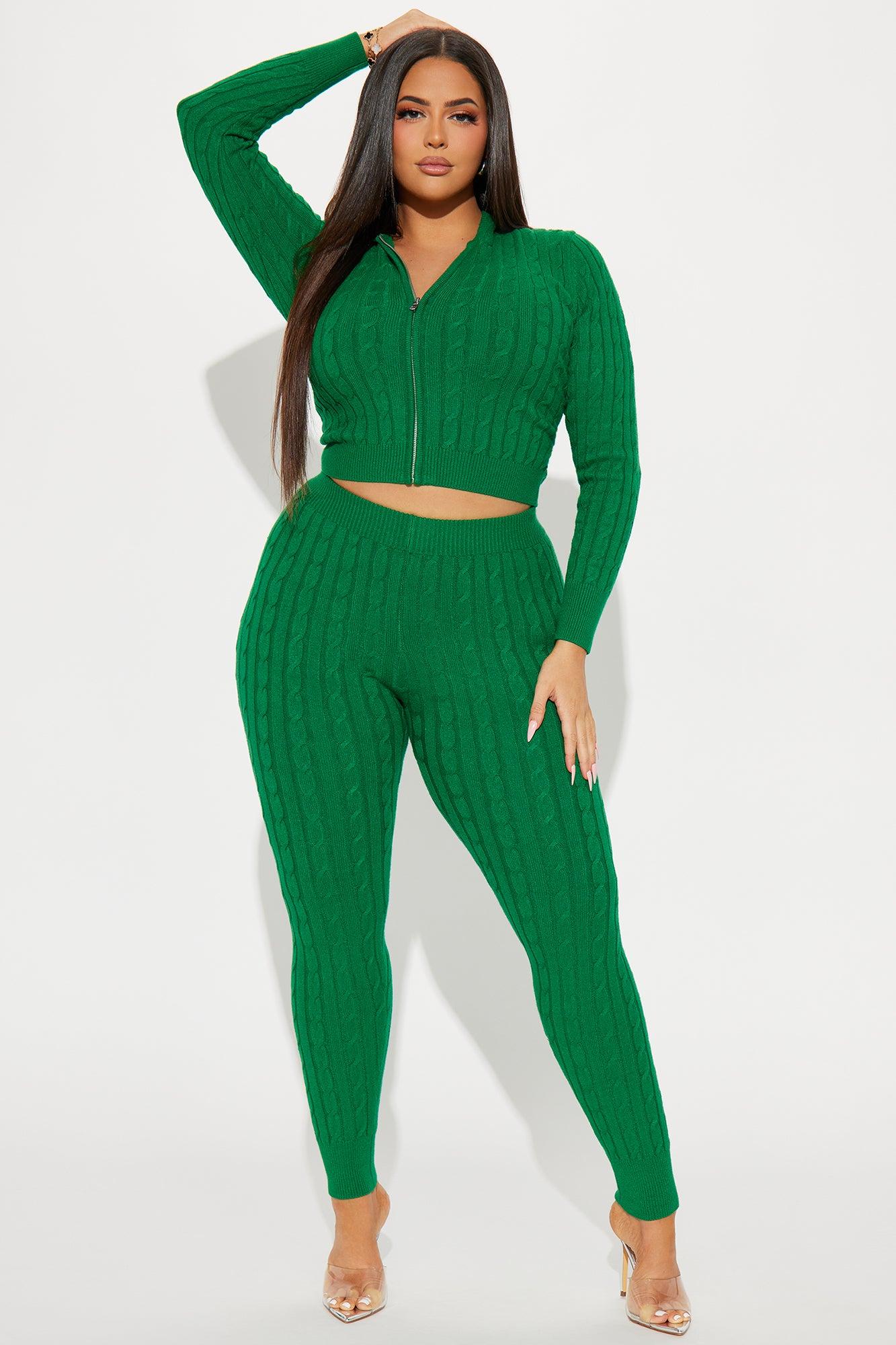 Rylee Sweater Legging Set - Kelly Green Female Product Image