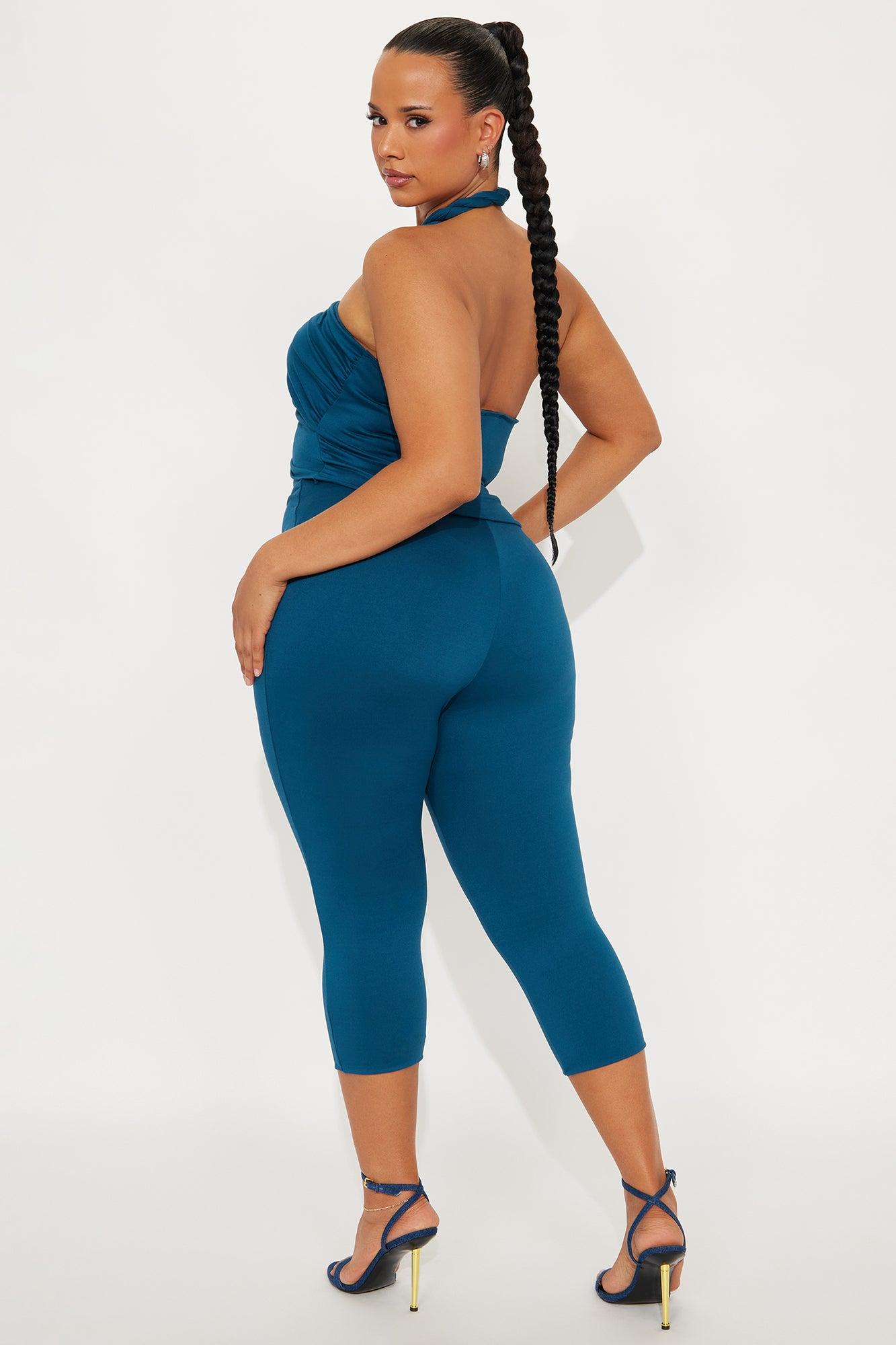 Heatwave Hottie Halter Capri Set - Teal Female Product Image