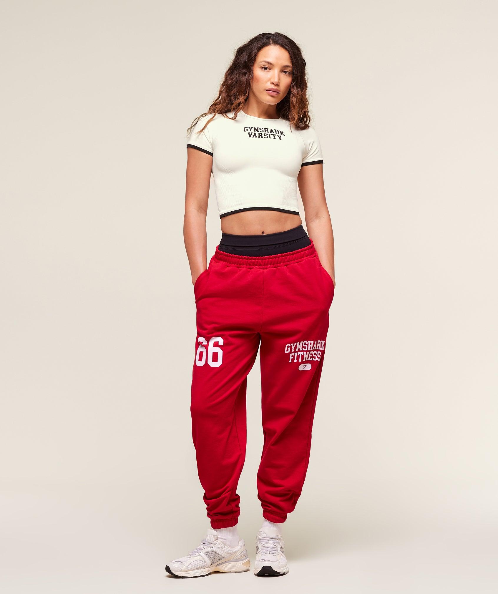 Gymshark Campus Graphic Oversized Jogger - Conditioning Red Female Product Image