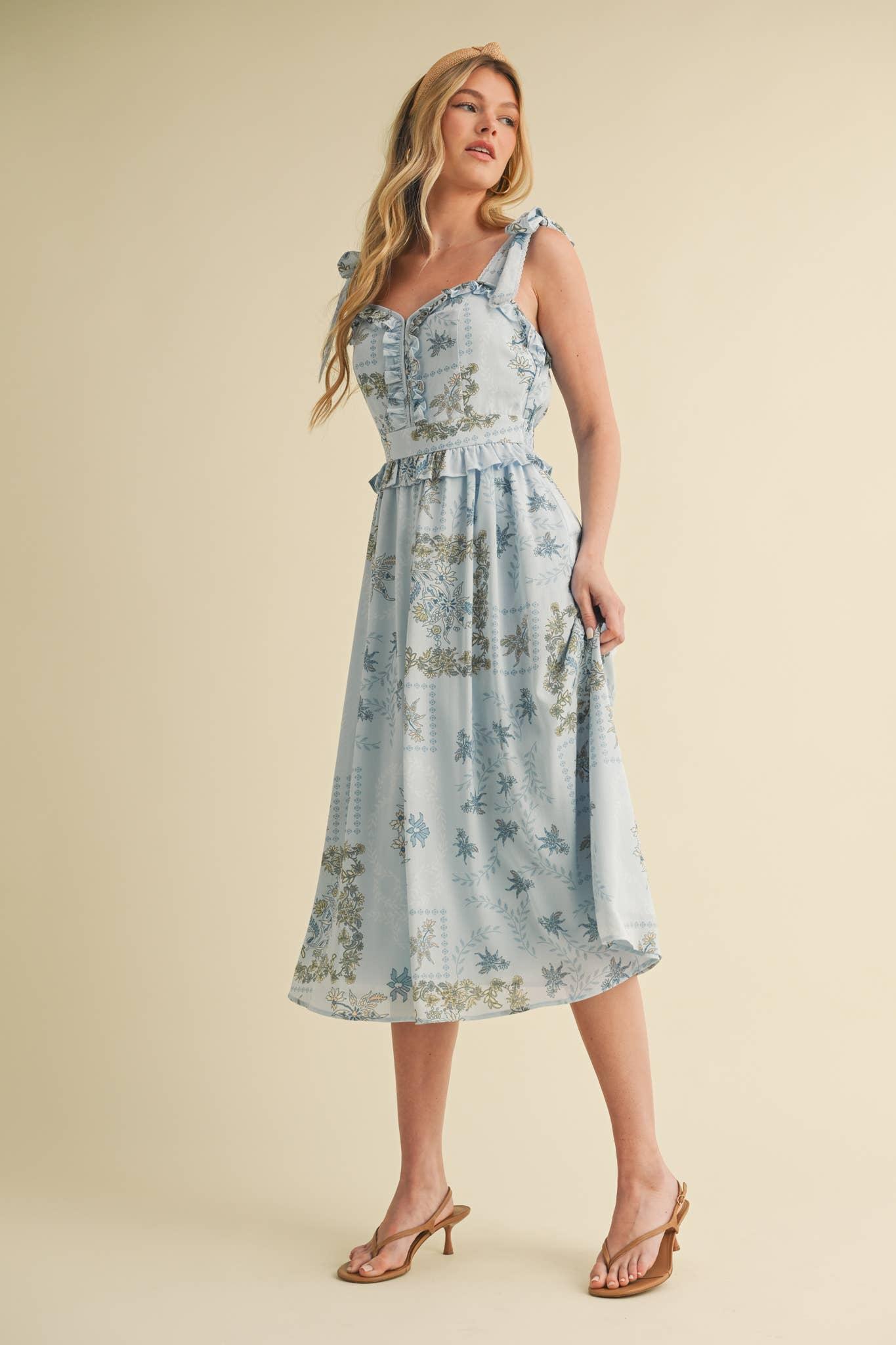 Floral Smocked Midi Dress Product Image