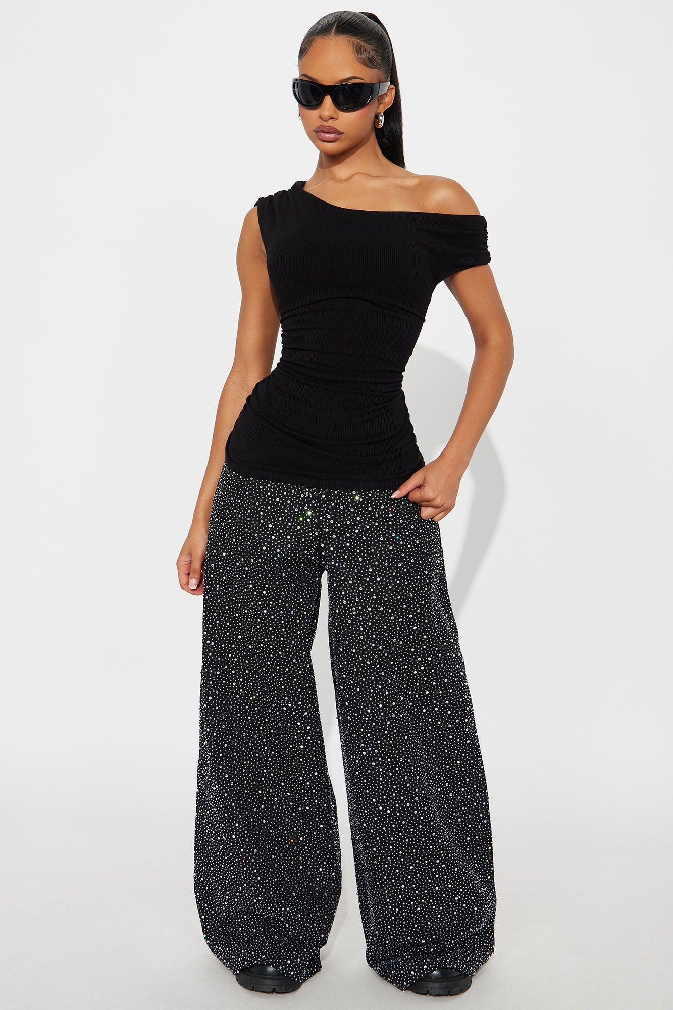 Myra Snatched Off Shoulder Top - Black Female Product Image