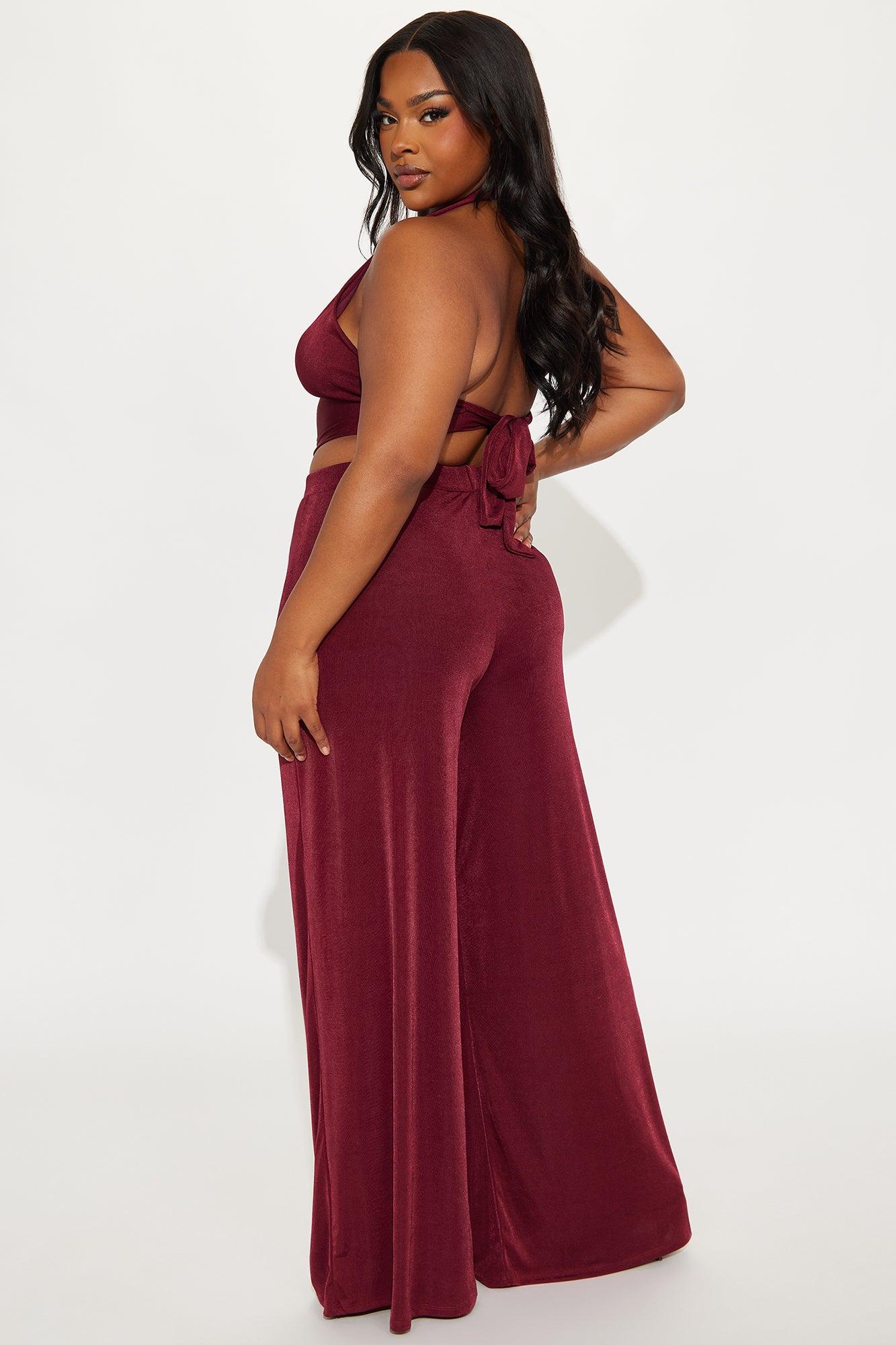 Fierce & Fabulous Pant Set - Burgundy Product Image