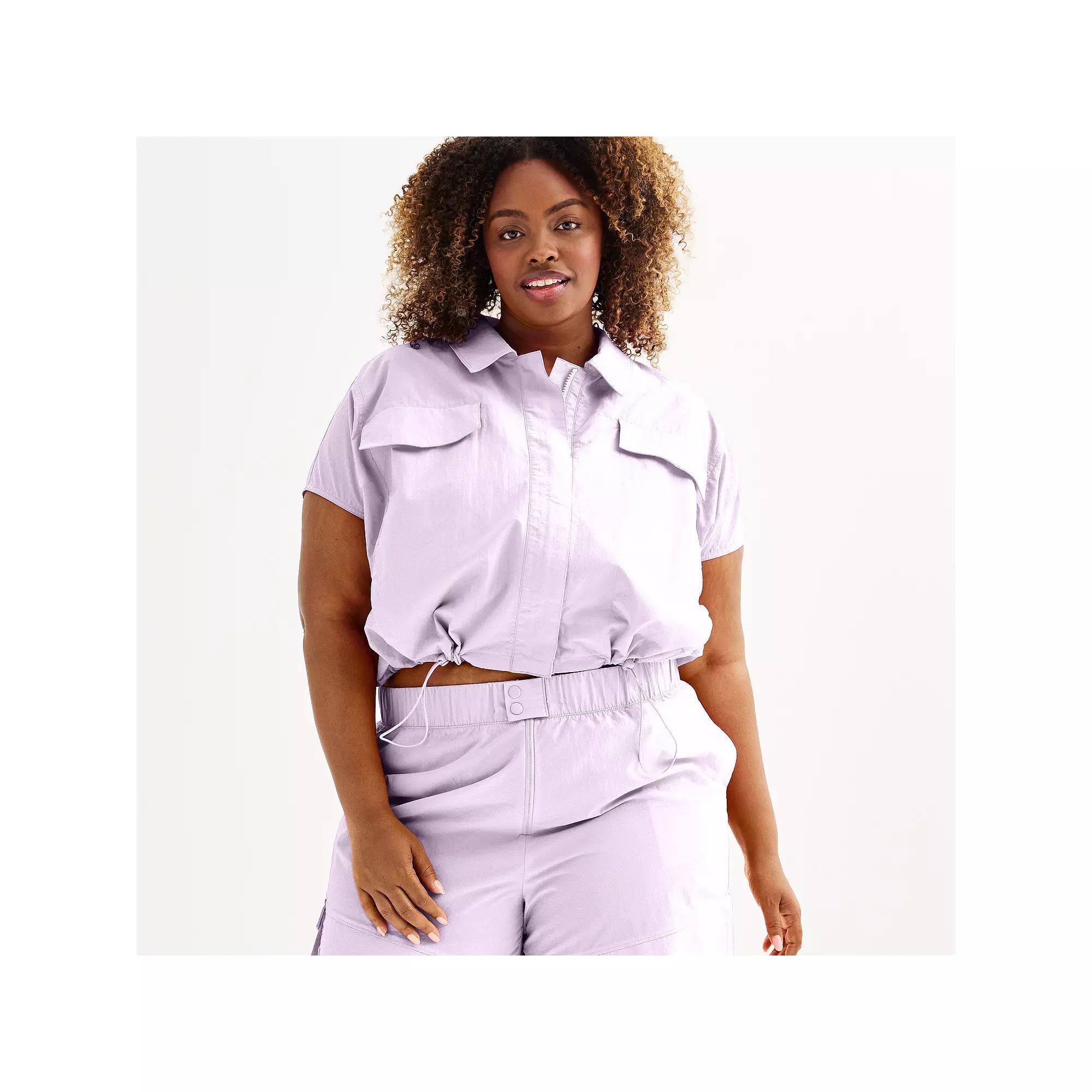 Plus Size Tek Gear Cargo Shirt, Women's, Size: 4XL, Elliot Purple Product Image