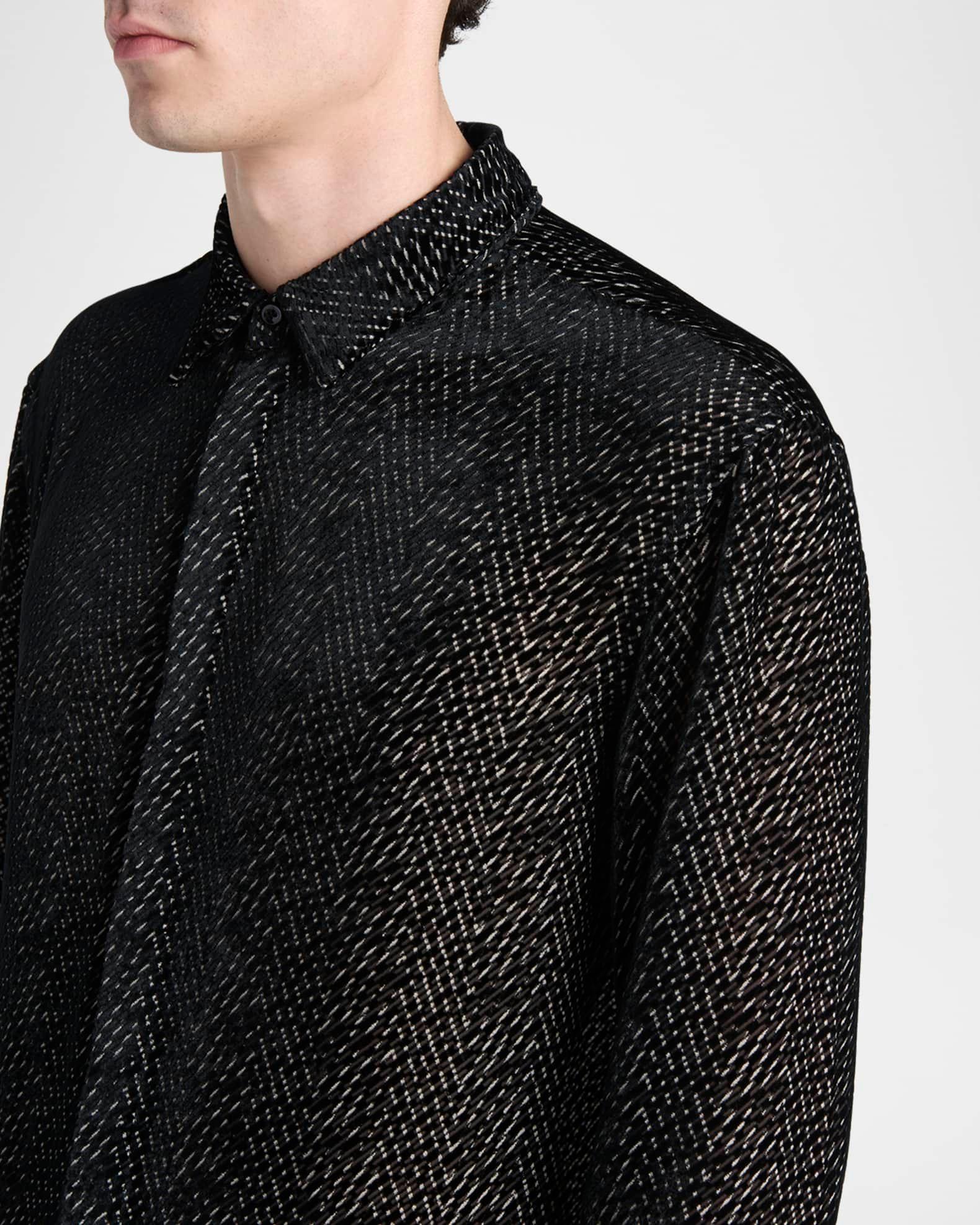 Men's Diagonal-Woven Viscose Dress Shirt Product Image