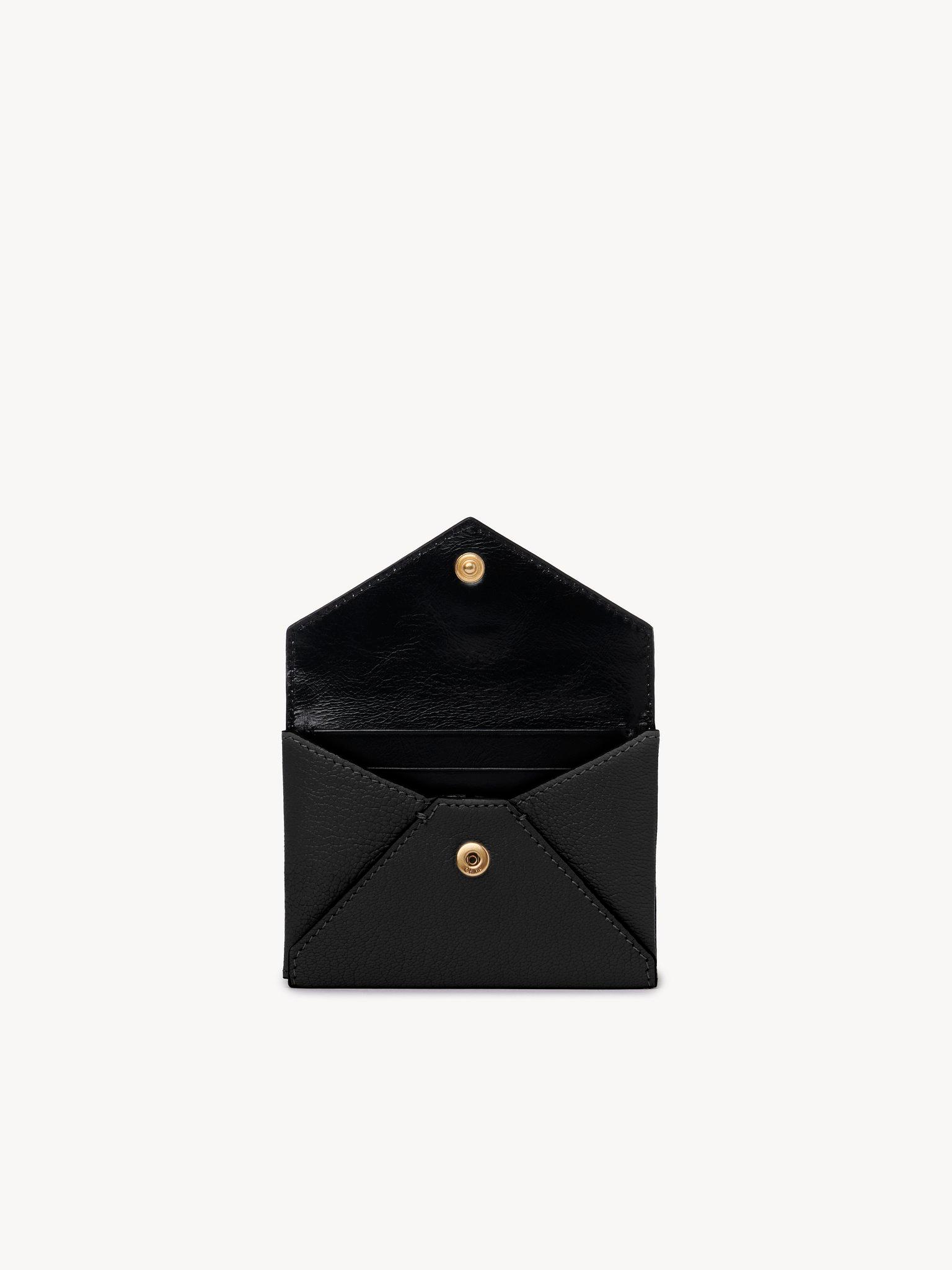 Envelope card holder in grained leather Product Image