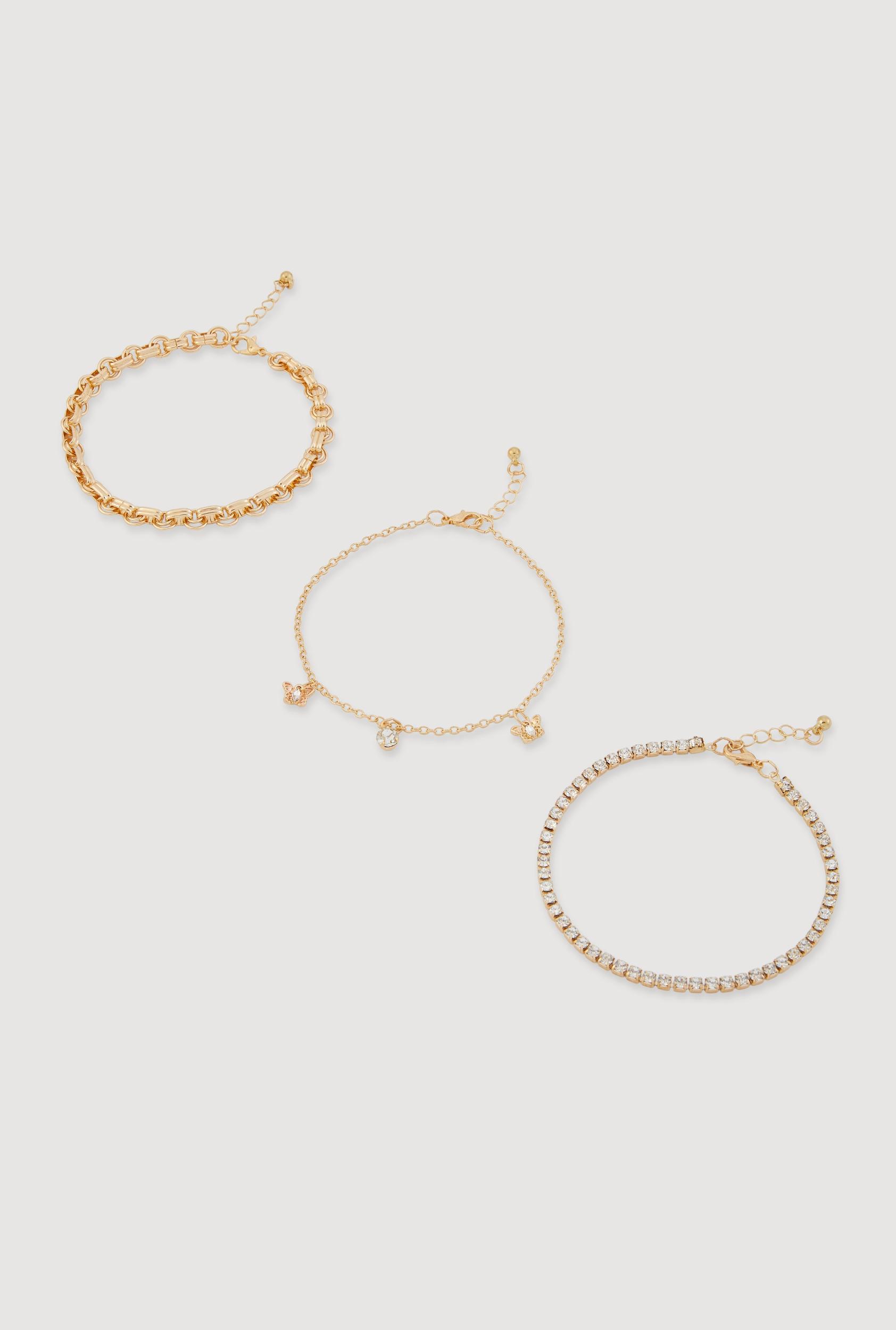 Butterfly Charm Layered Chain Necklace and Earrings Male Product Image