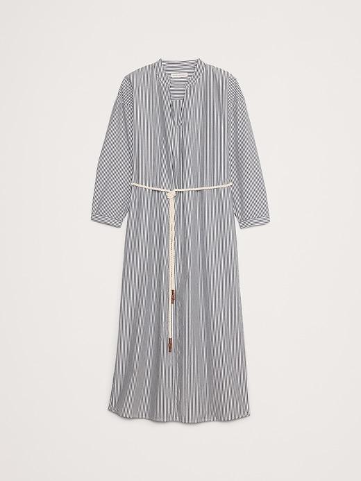 Cotton Poplin Split-Neck Shirt Dress Product Image