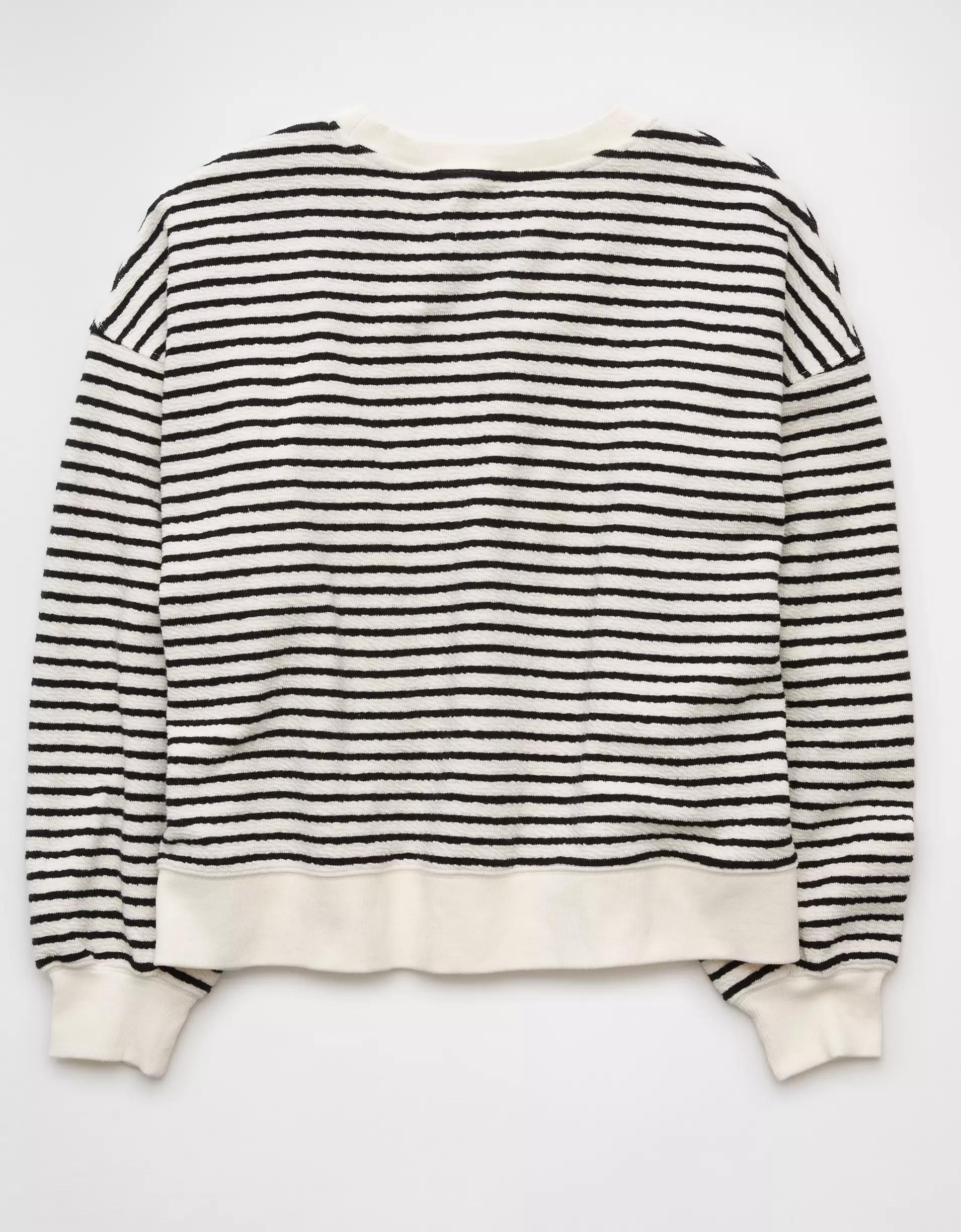 AE Oversized Striped Sweatshirt Product Image