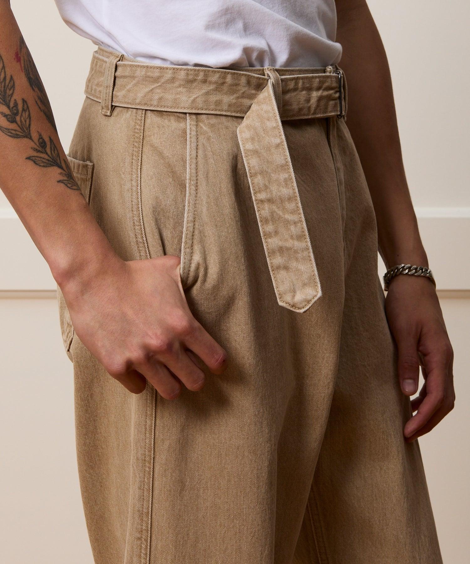 Relaxed Self Belted Denim Pant Male Product Image