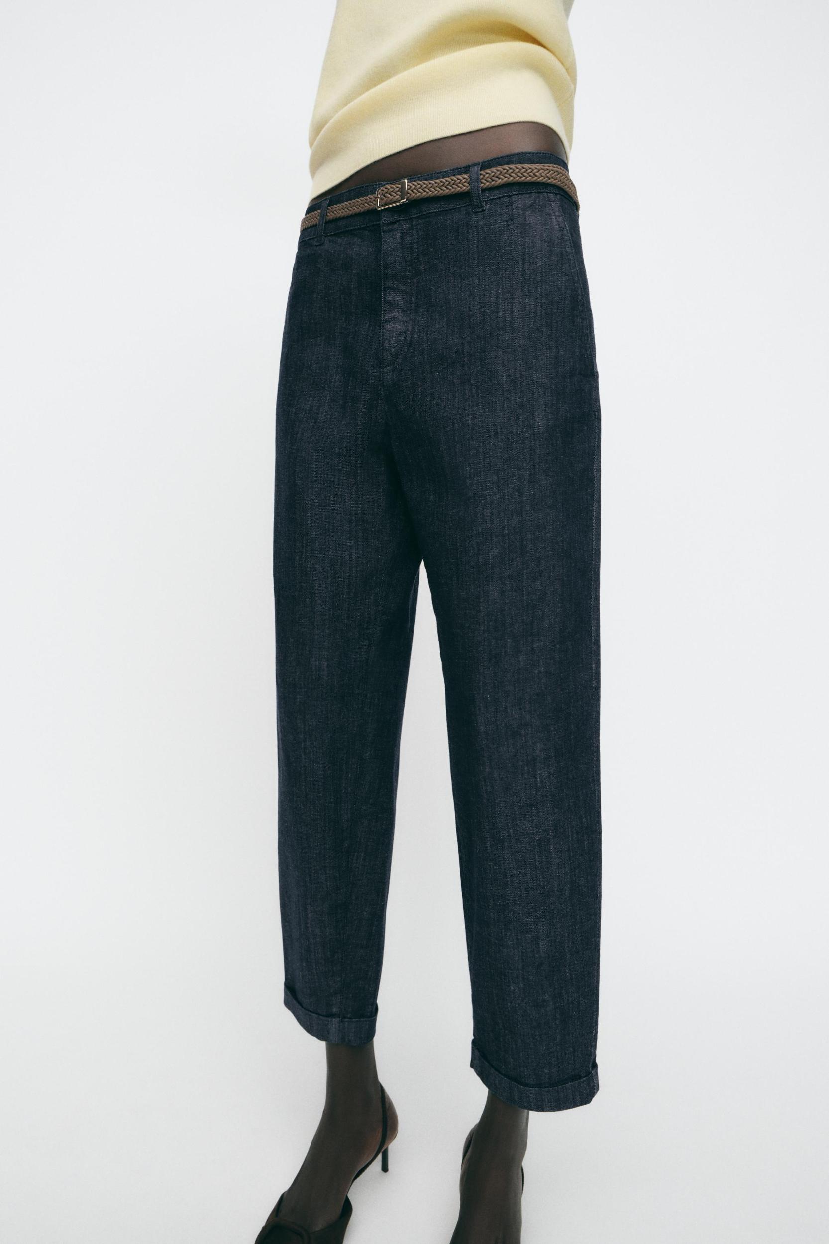 Z1975 BRAIDED BELT CHINO DENIM PANTS Product Image