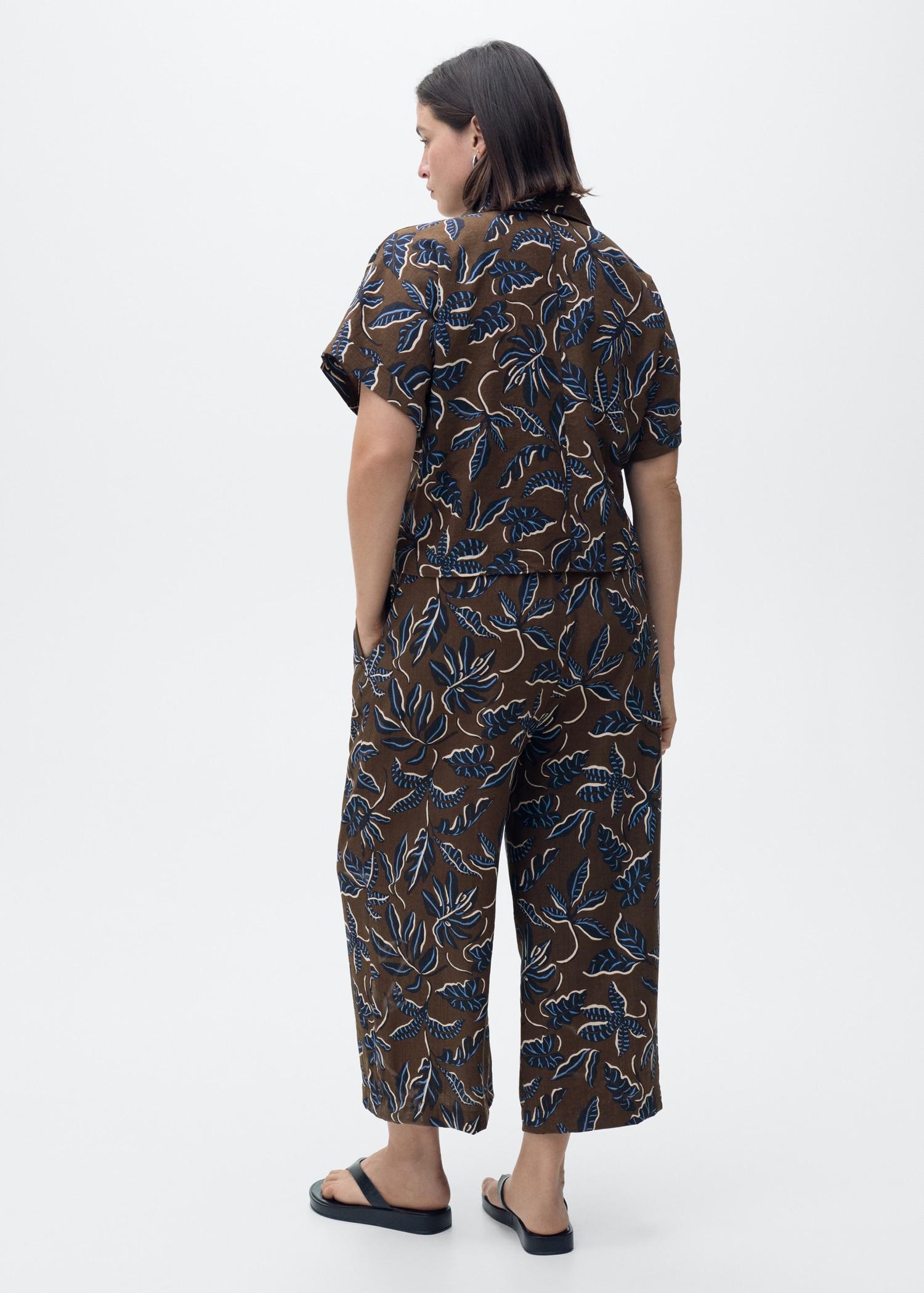 Printed culotte pants - Women | MANGO USA Product Image