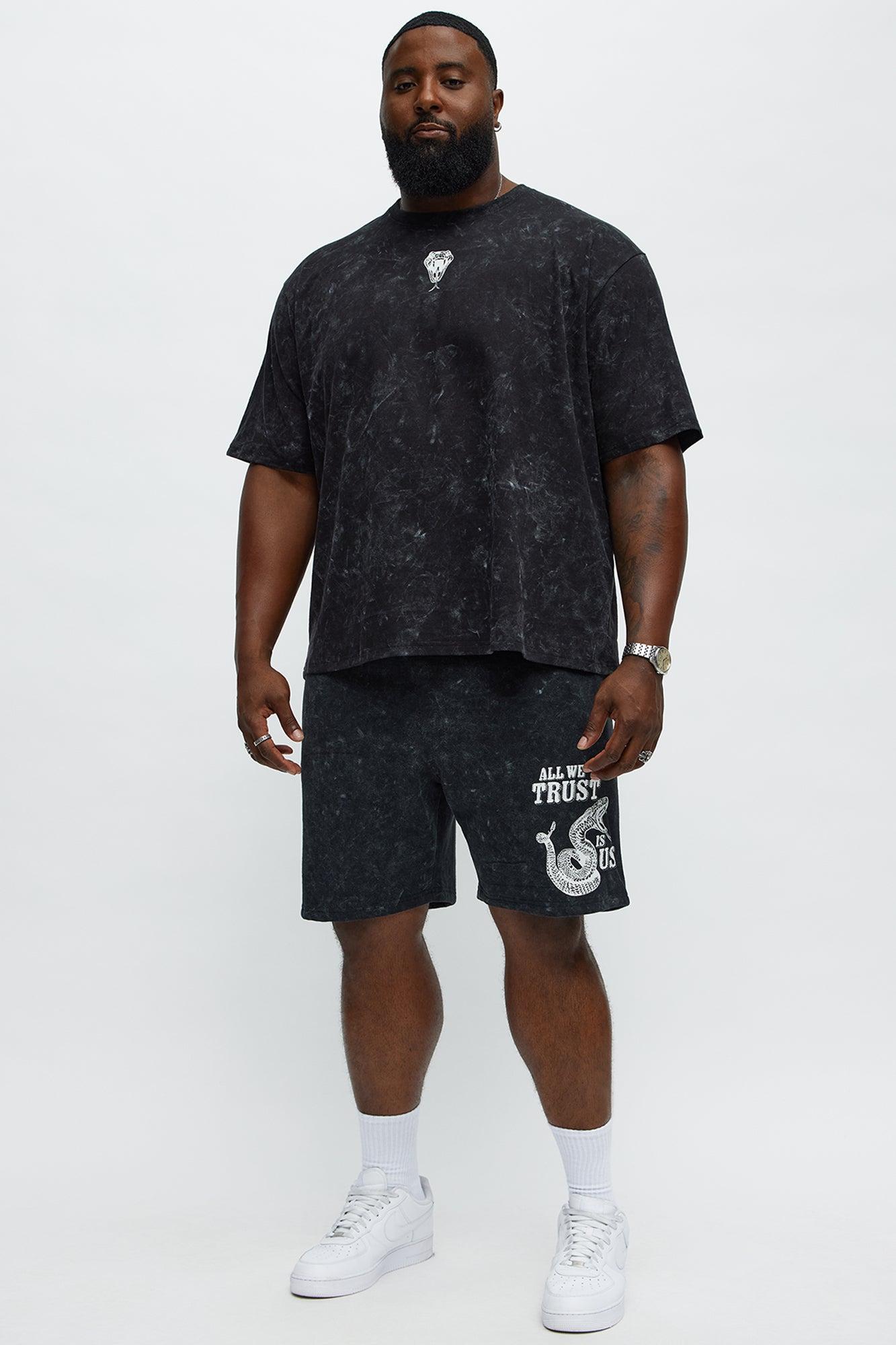 All We Trust Is Us Oversized Short Sleeve Tee - Black Male Product Image