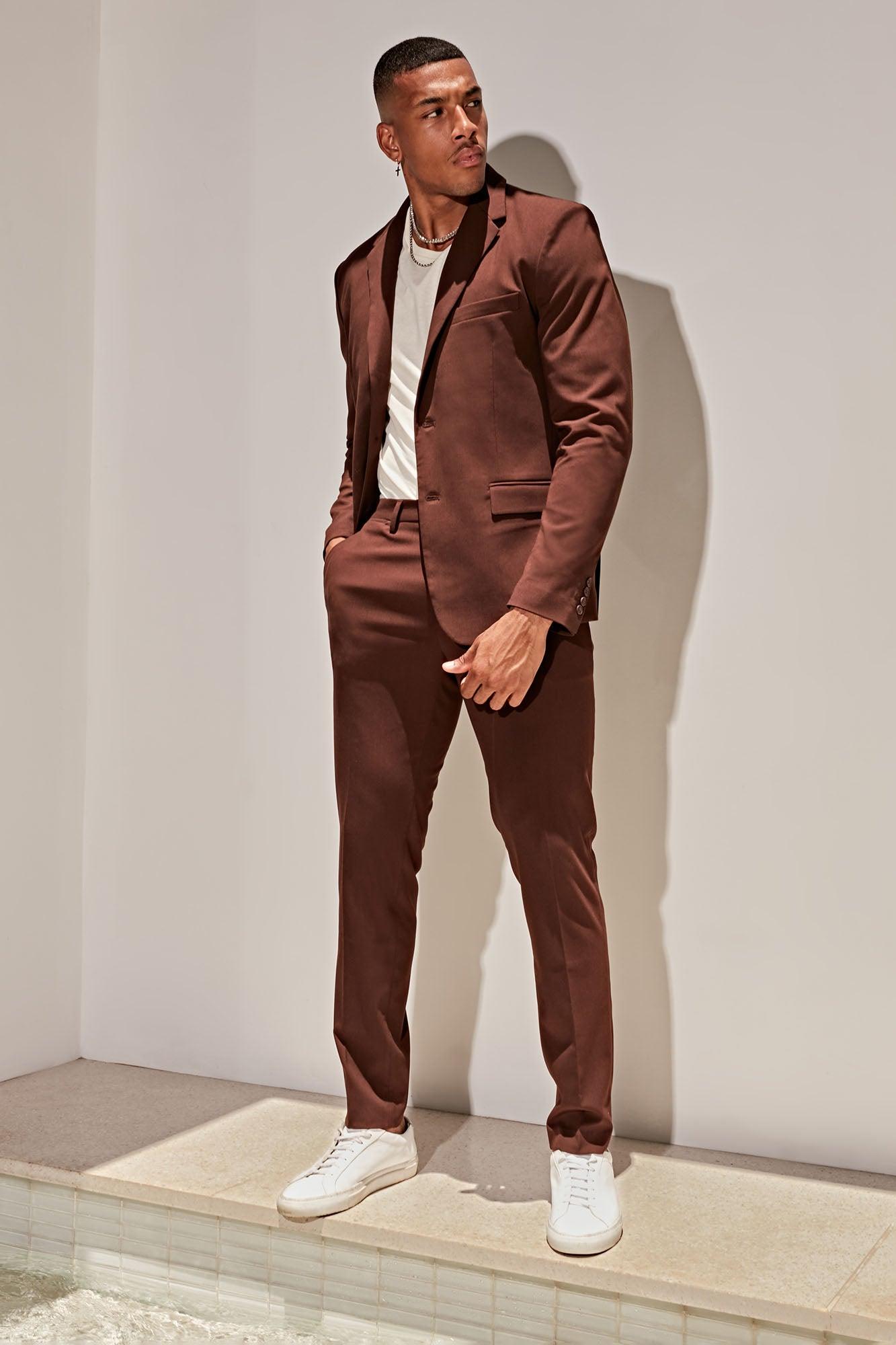 The Modern Stretch Slim Trouser - Brown Product Image