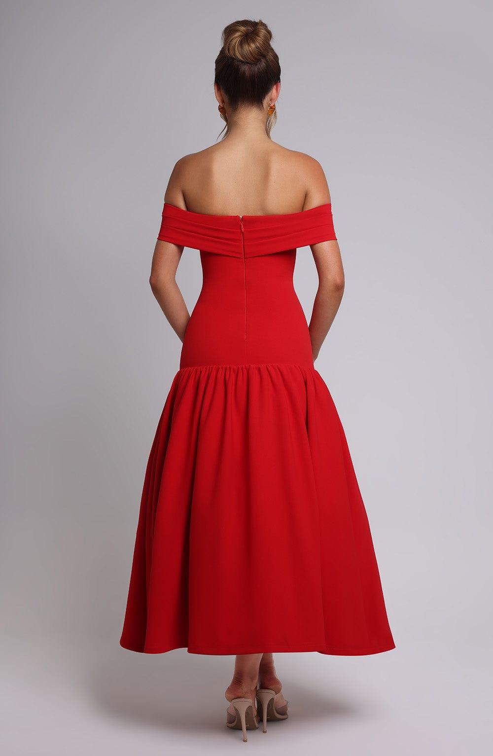 Wilhelmina Midaxi Dress - Red Product Image