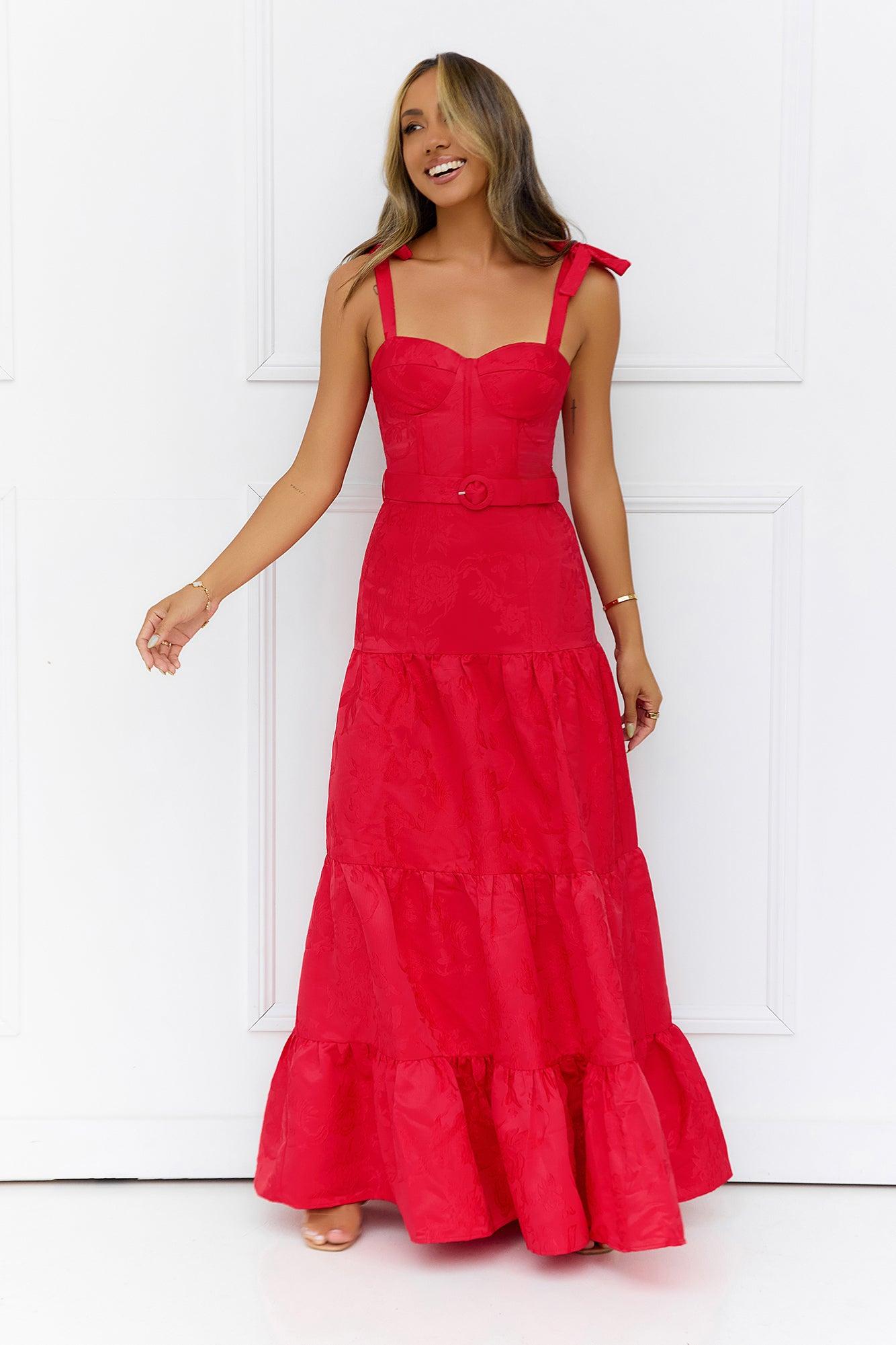 Blaze Of Passion Maxi Dress Red Product Image