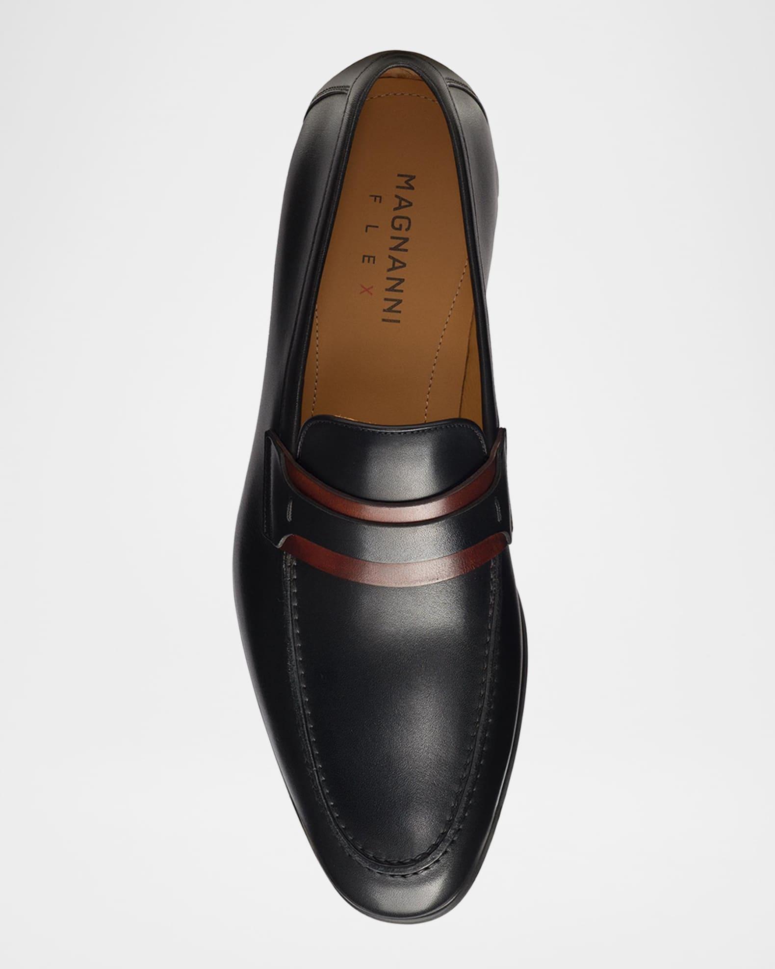 Mens Thorne Pebble-Grained Leather Penny Loafers Product Image