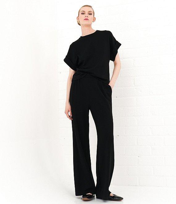 Le' AL.X Knit Crew Neck Drop Short Cuff Sleeve Coordinating Tee Product Image