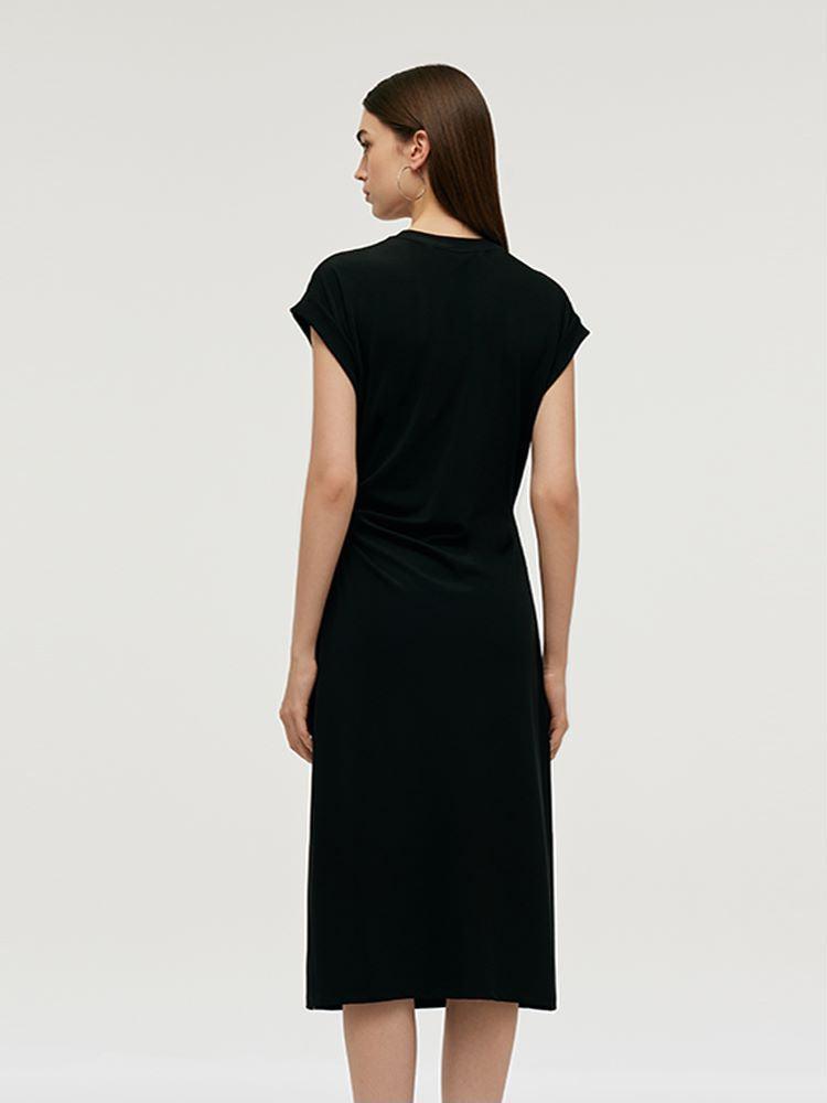 Acetate Side Slit Women Midi Dress Product Image