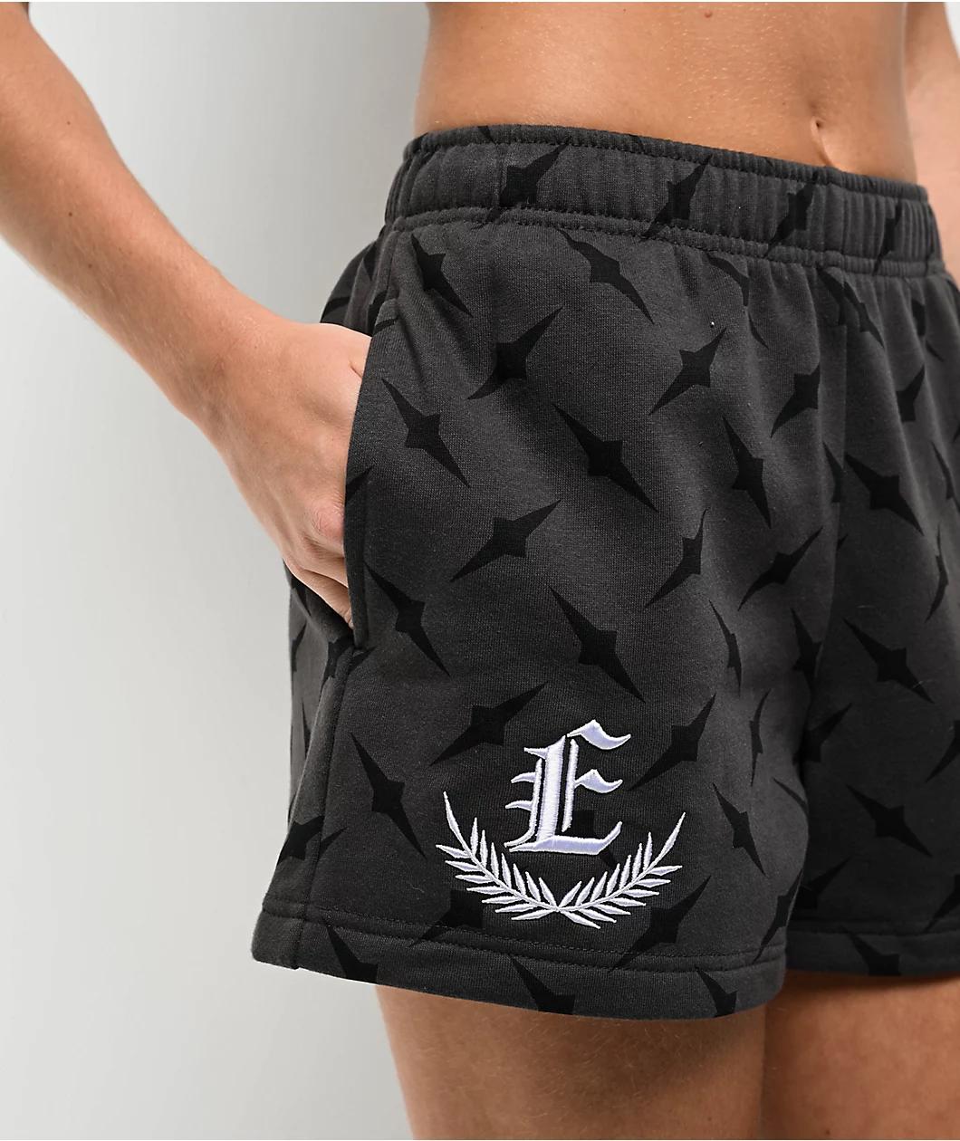 Empyre Jules Diamond Plate Grey Sweat Shorts Product Image