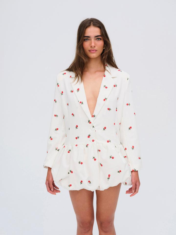 Talia Blazer Dress — White Product Image