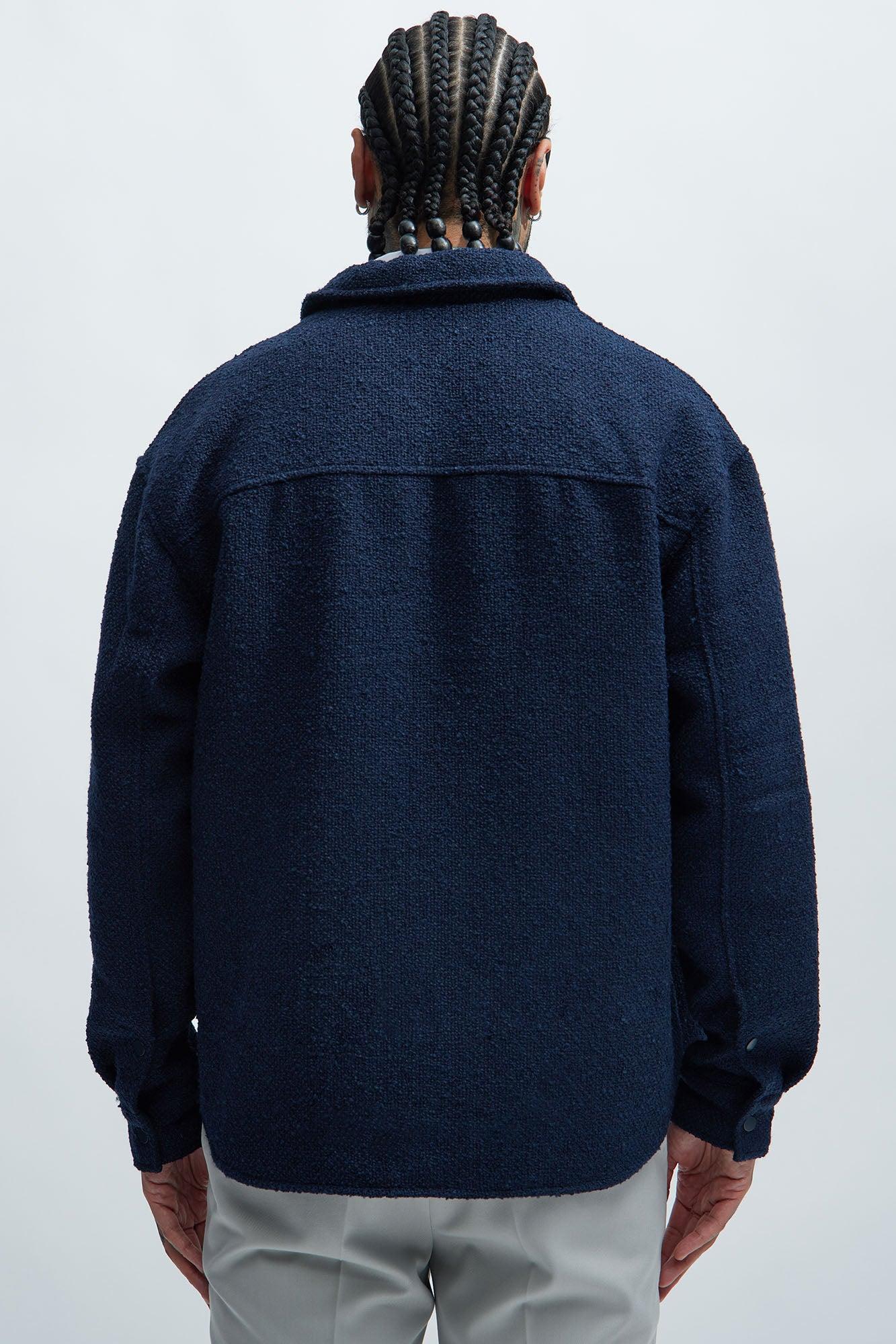 Antigua Textured Oversized Shirt - Navy Product Image