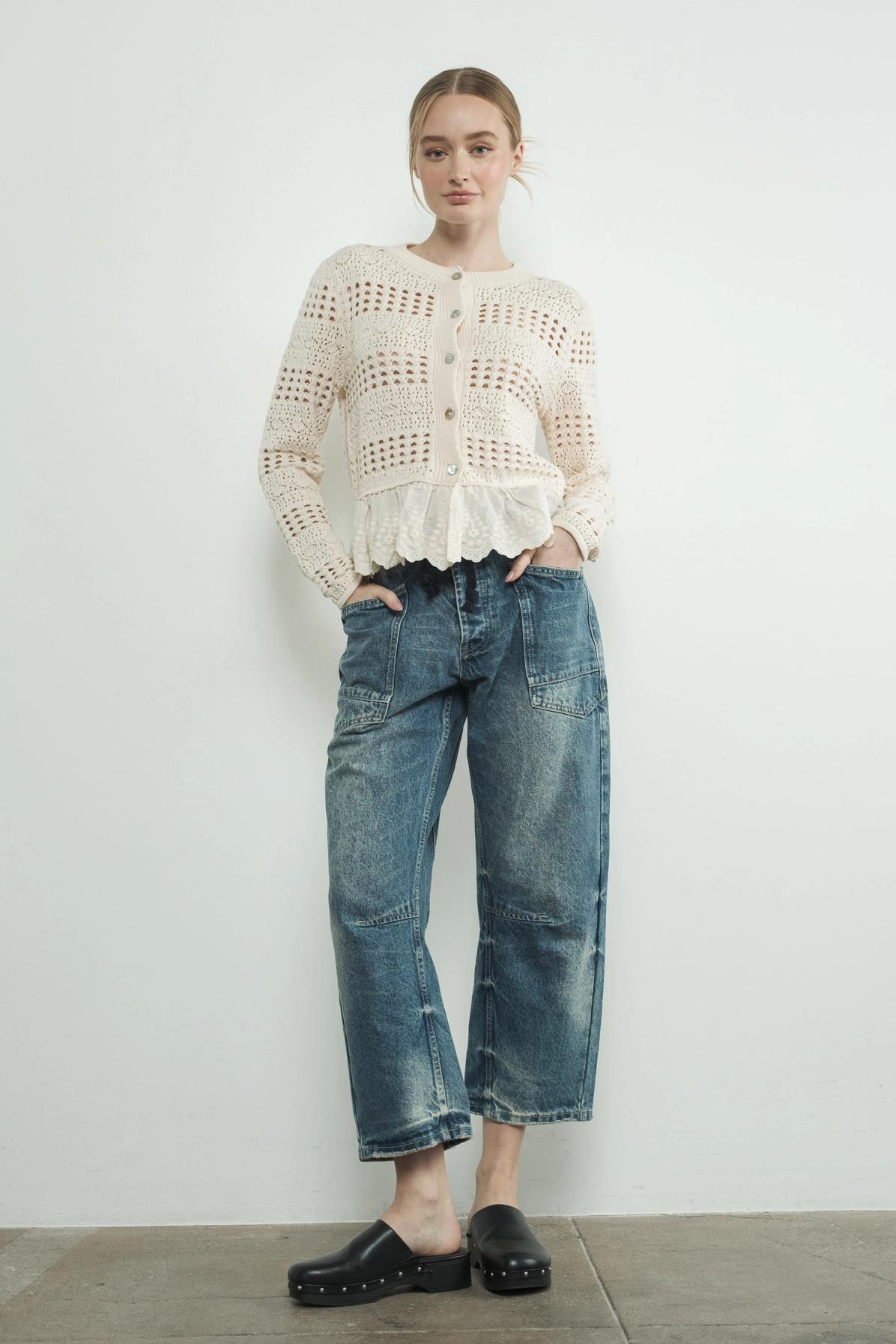 Eyelet Waist Pants Product Image