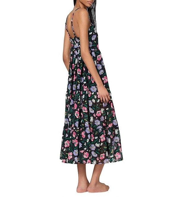 kate spade new york Spring Bouquet Mesh V-Neck Tiered Midi Swim Cover-Up Dress Product Image