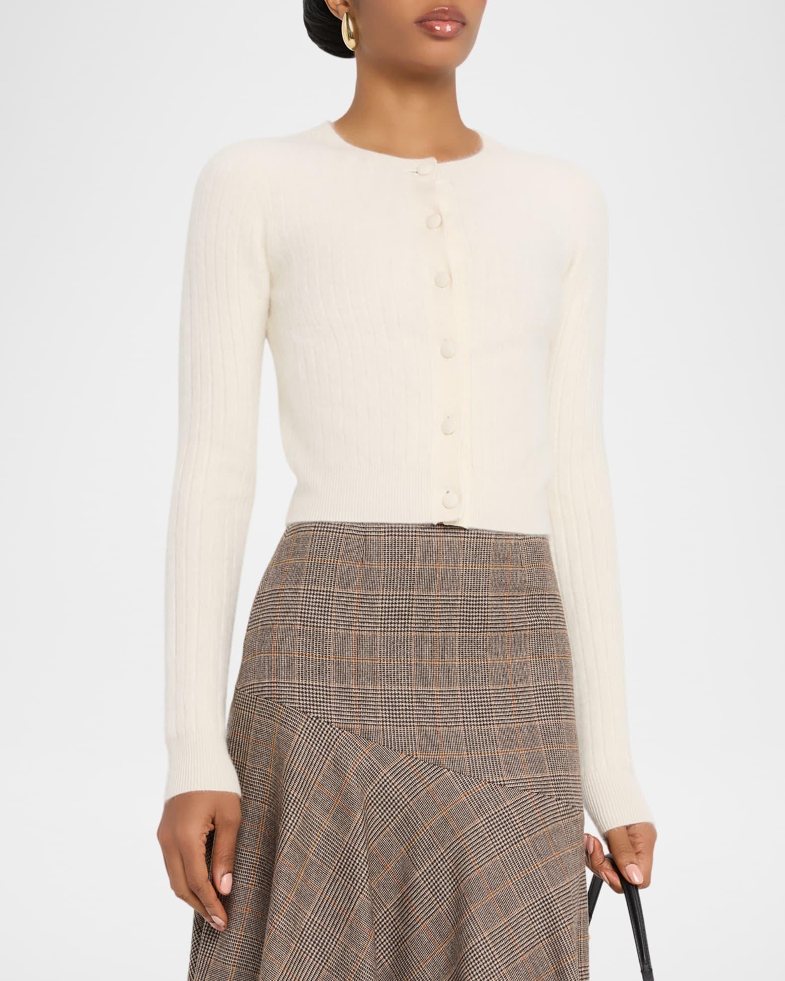 Crus Cashmere Crop Crewneck Cardigan Product Image