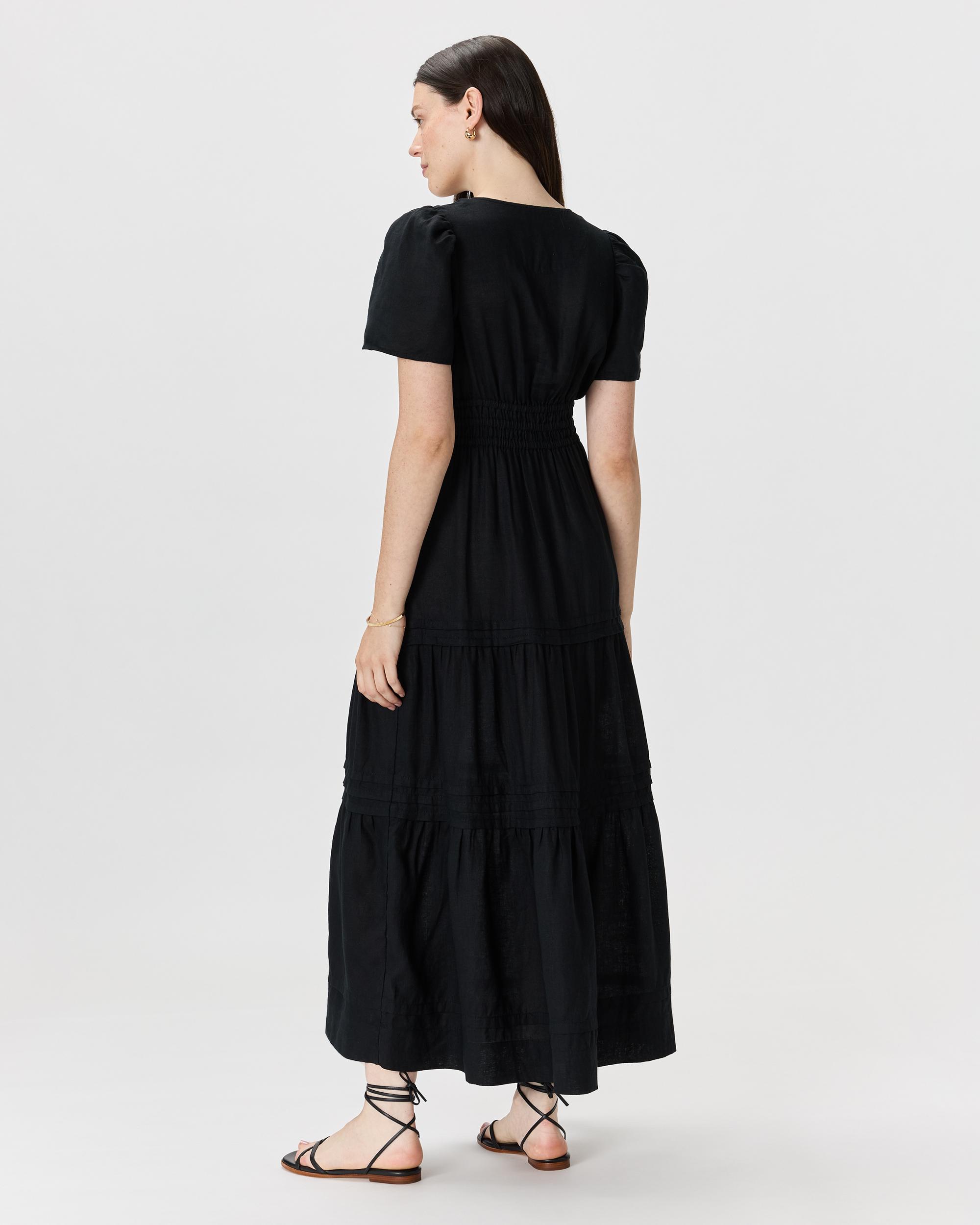 Quince | Women's 100% European Linen Tiered Maxi Dress Product Image