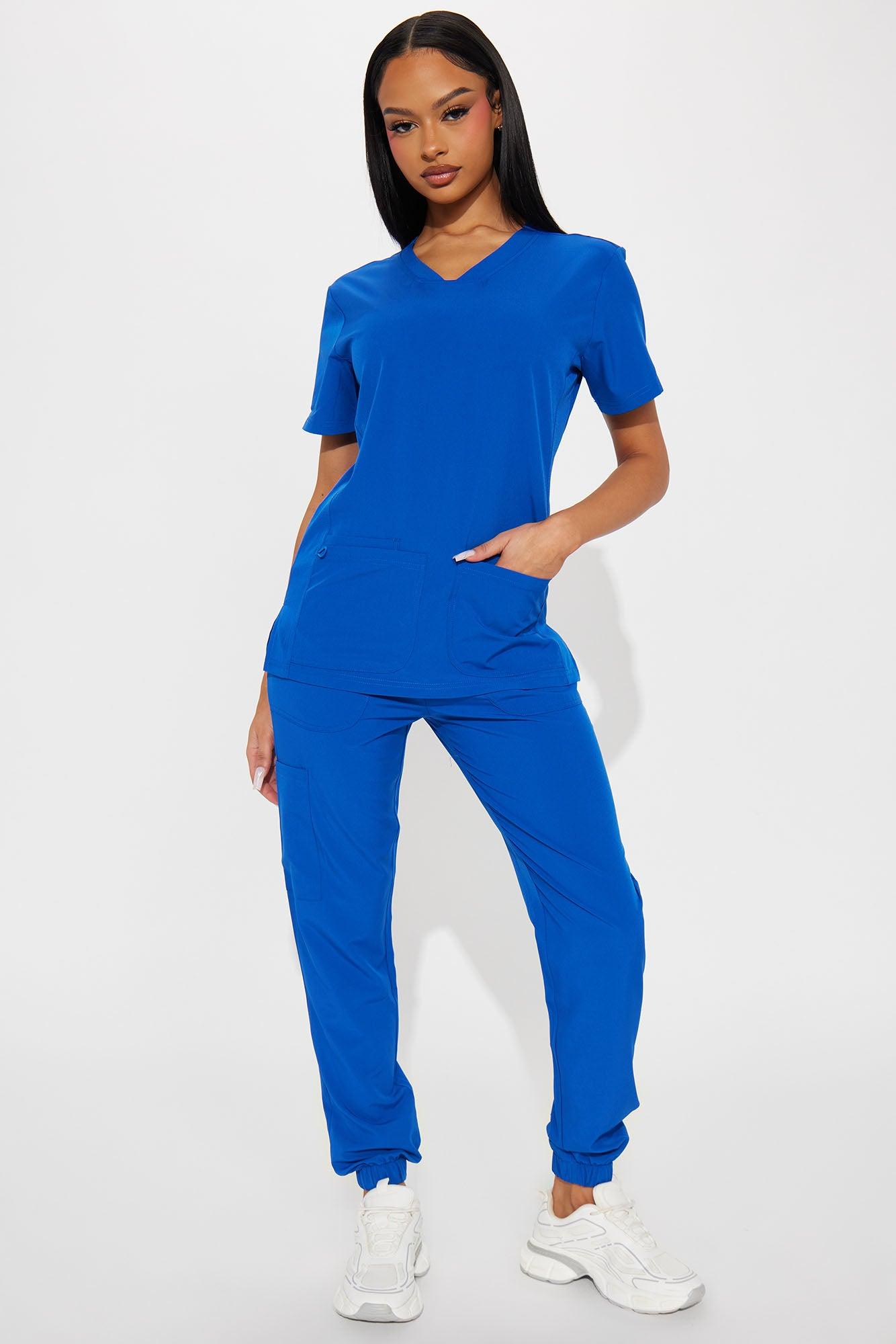 Care For You 4 Way Stretch Scrub Uniform Jogger Set - Royal Product Image
