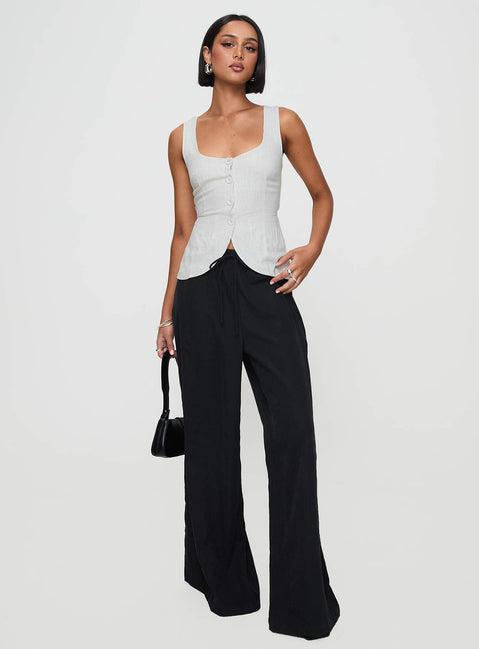 Spirito Vest Top White Thin Stripe Product Image