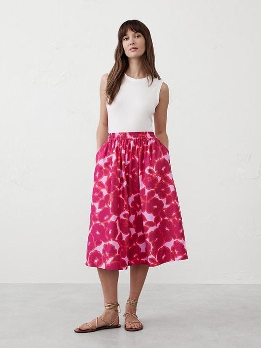 Poplin Midi Skirt Product Image