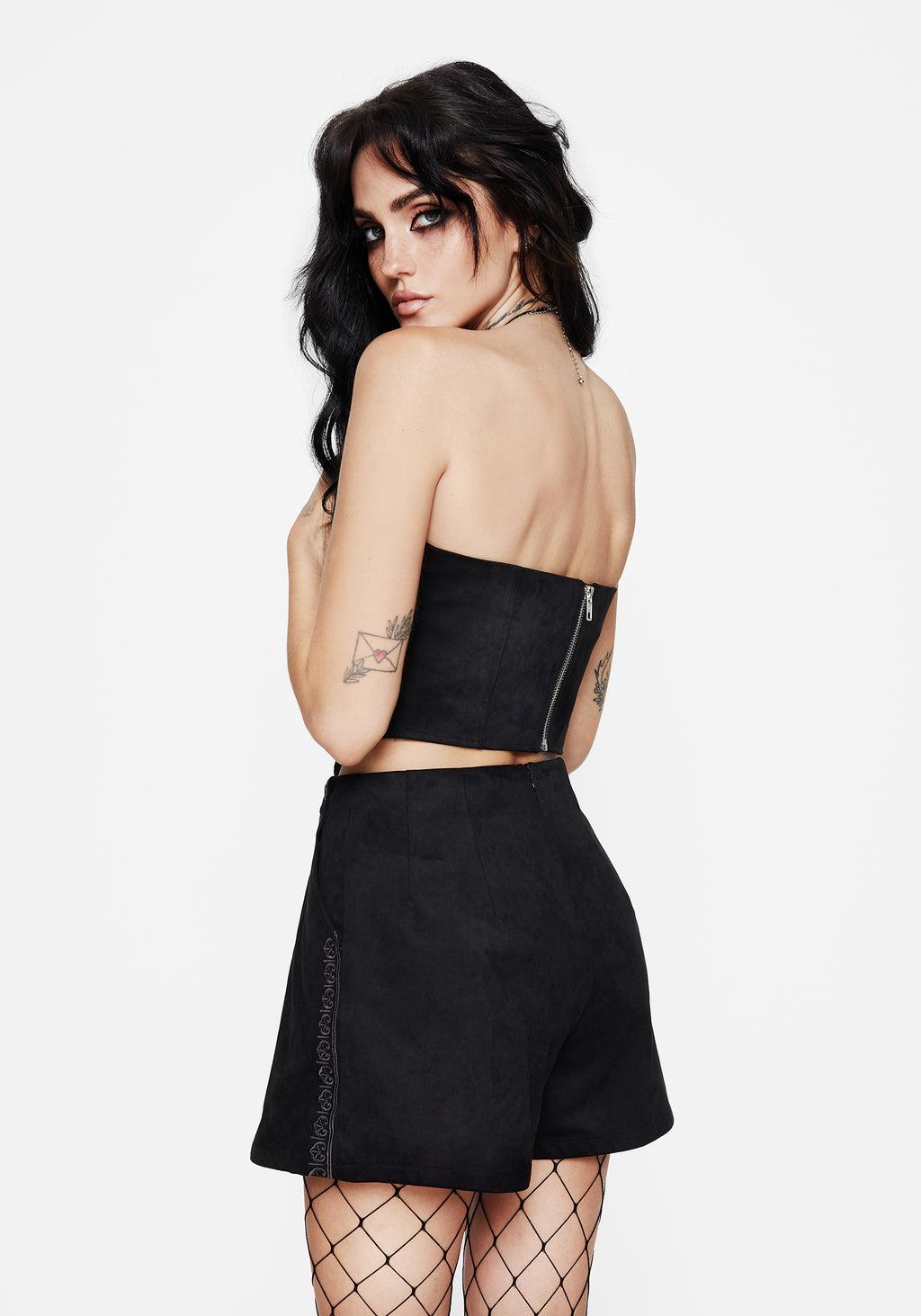 Lauma Faux Suede Corset Top Product Image