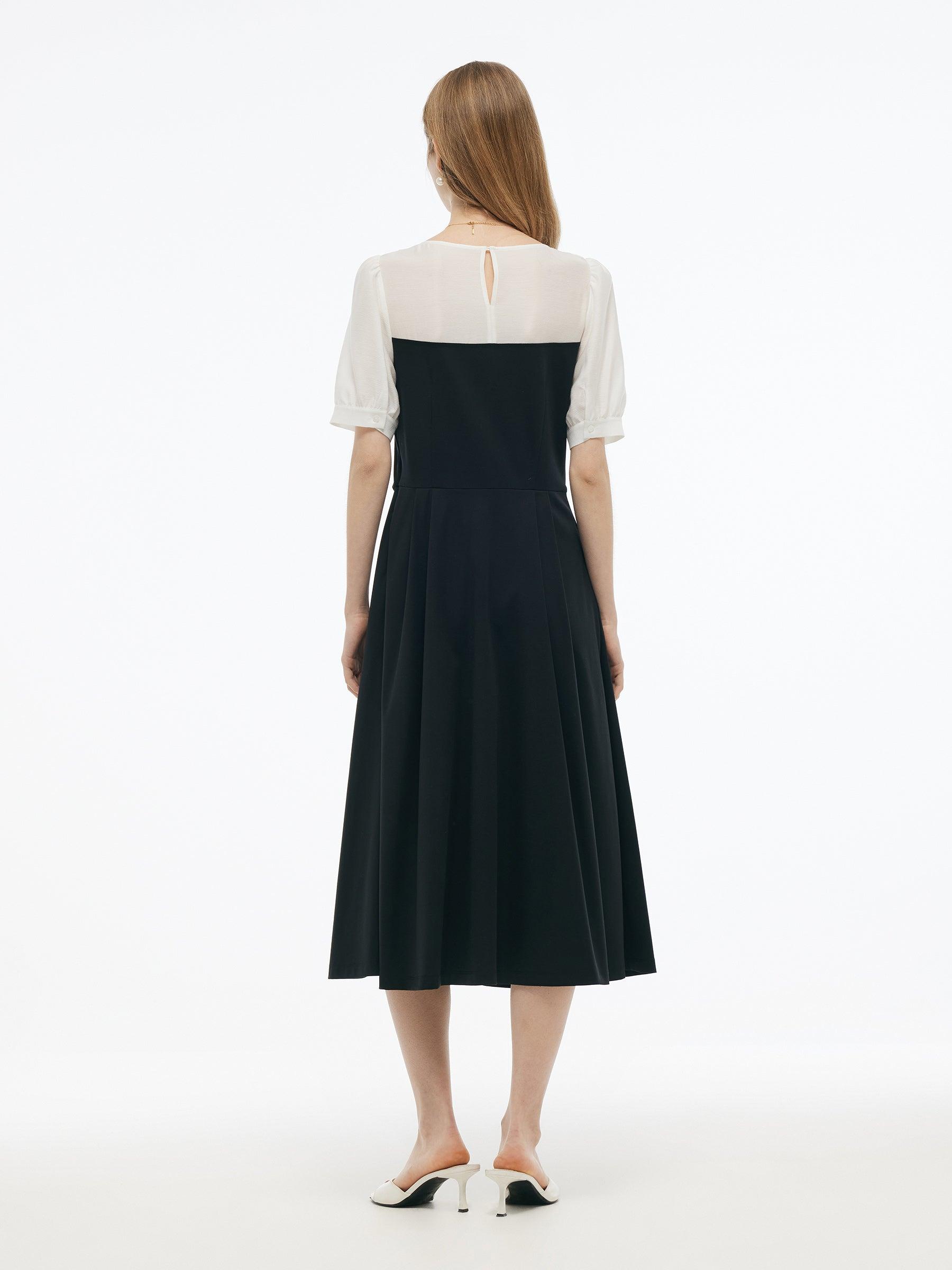 Tencel Blend Mock Layered Women A-Line Maxi Dress Product Image