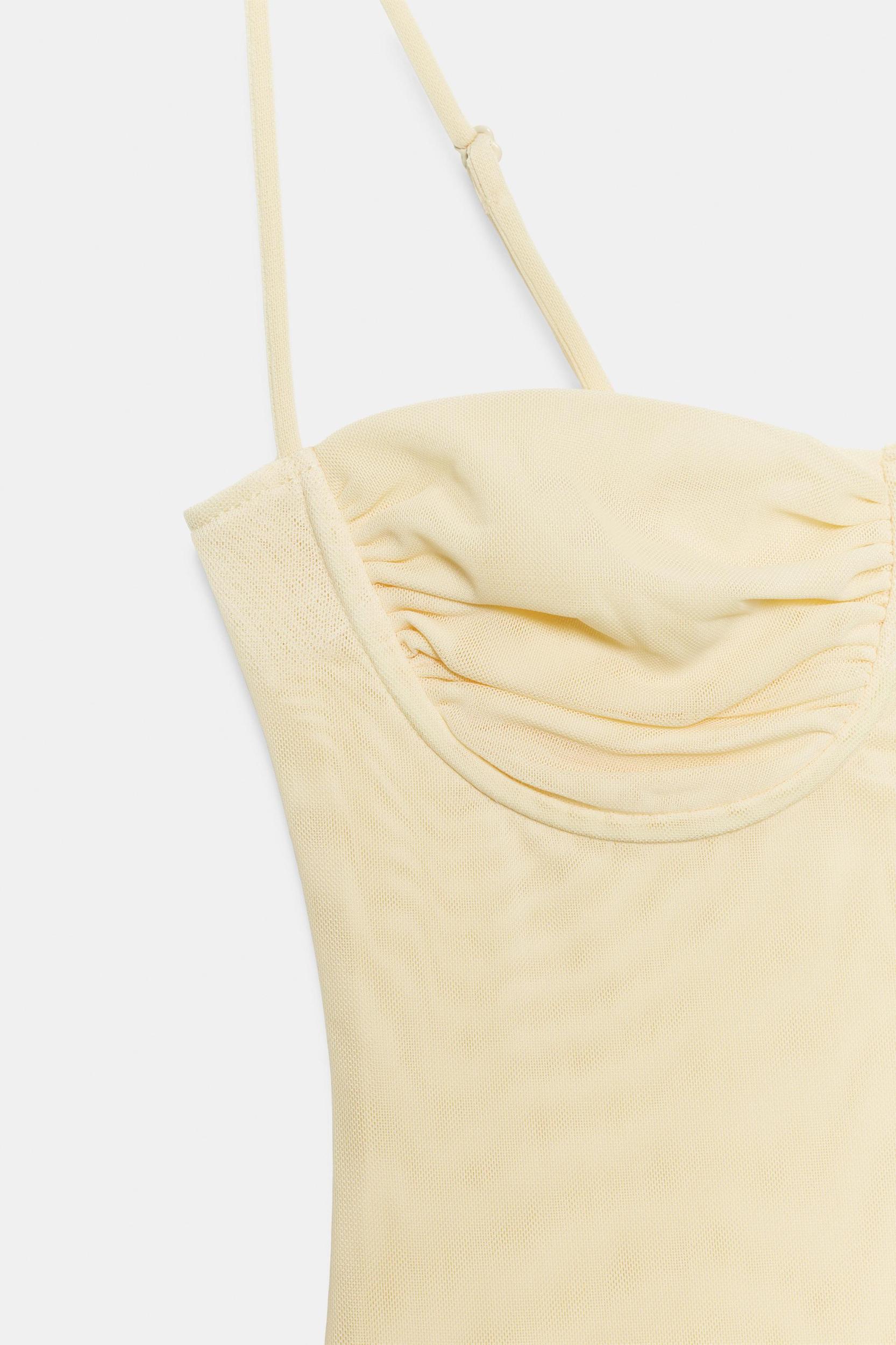 RUCHED TULLE BODYSUIT Product Image