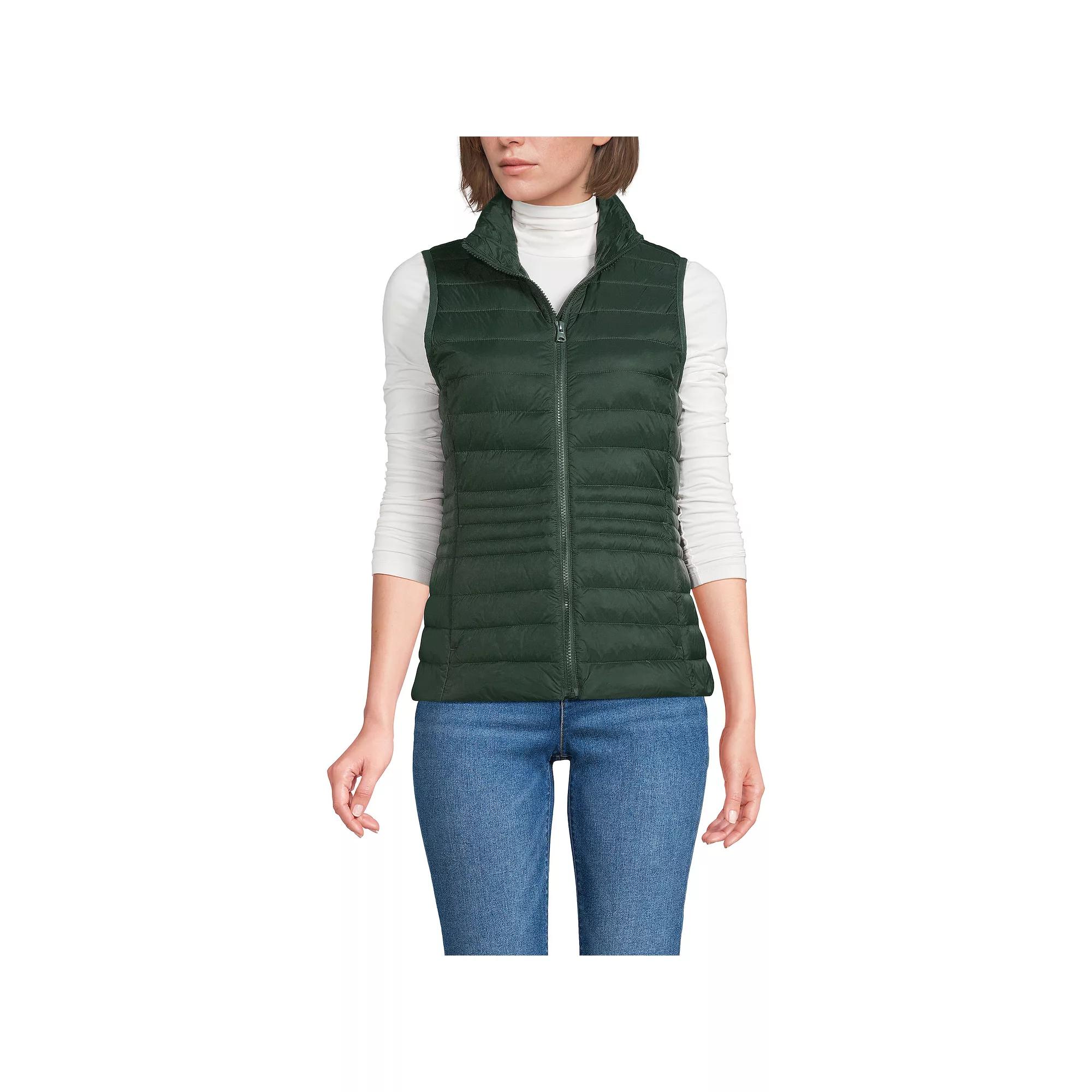 Women's Lands' End Wanderweight Packable Down Vest,  Product Image