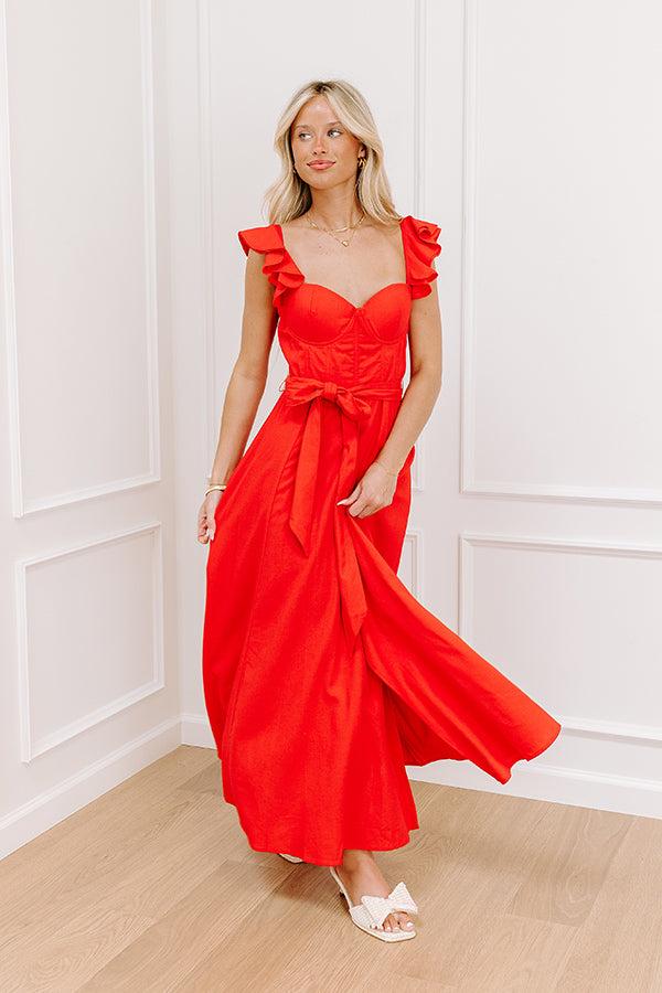 Haute In Here Linen-Blend Maxi Dress Product Image