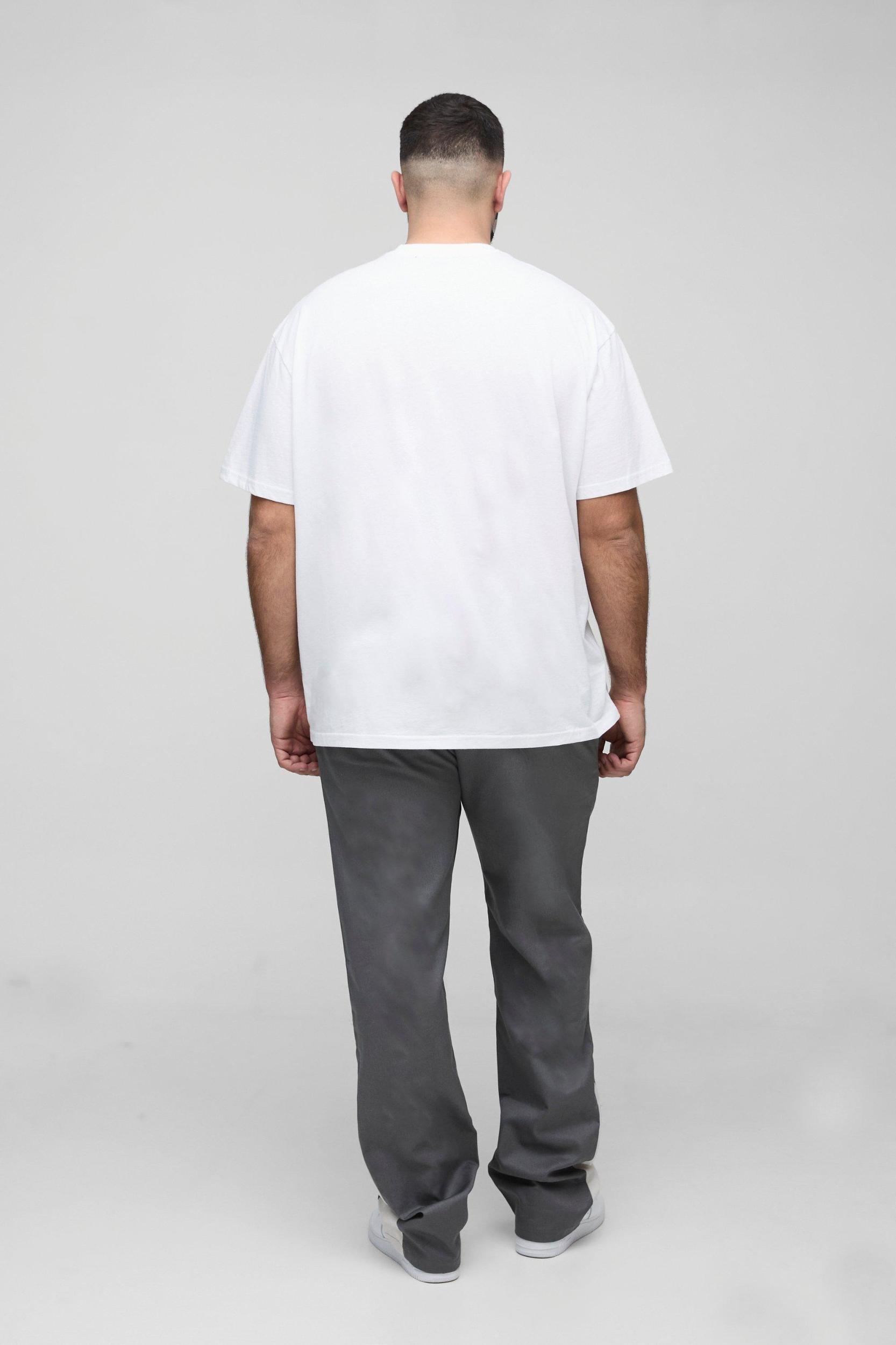 Plus Drawcord Waist Stacked Flared Gusset Pants | boohooMAN USA Product Image