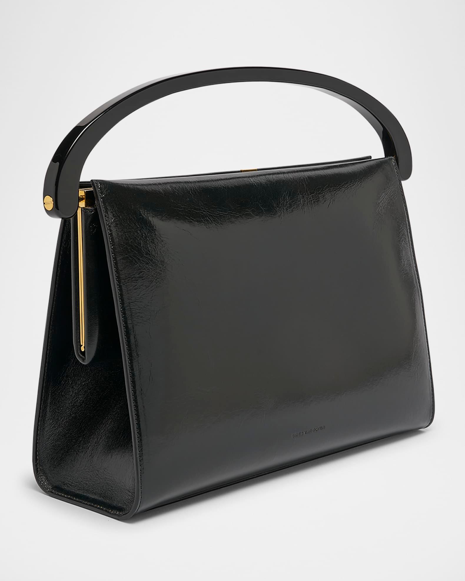 Crisp Frame Leather Top-Handle Bag Product Image