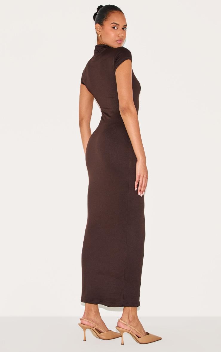 Chocolate Double Contour Boat Neck Maxi Dress Product Image