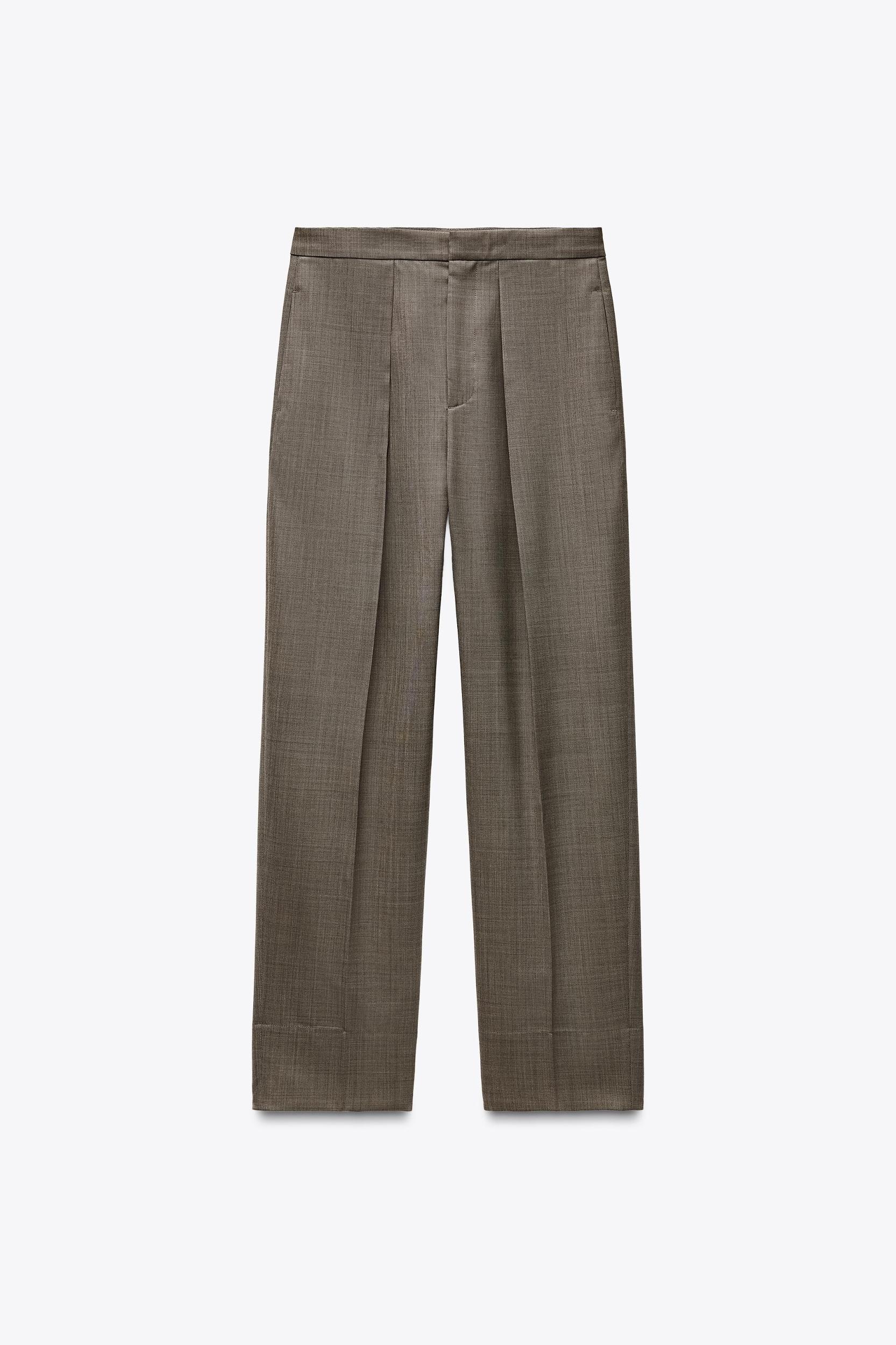WOOL BLEND PLEATED PANTS ZW COLLECTION Product Image