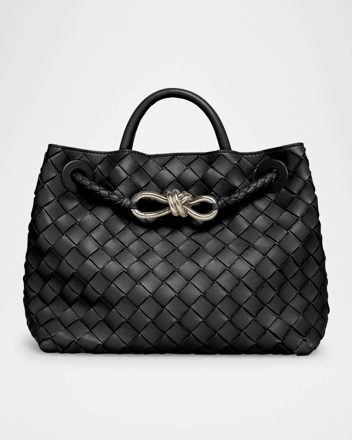 Womens Small Andiamo Intrecciato Leather Top-Handle Bag Product Image