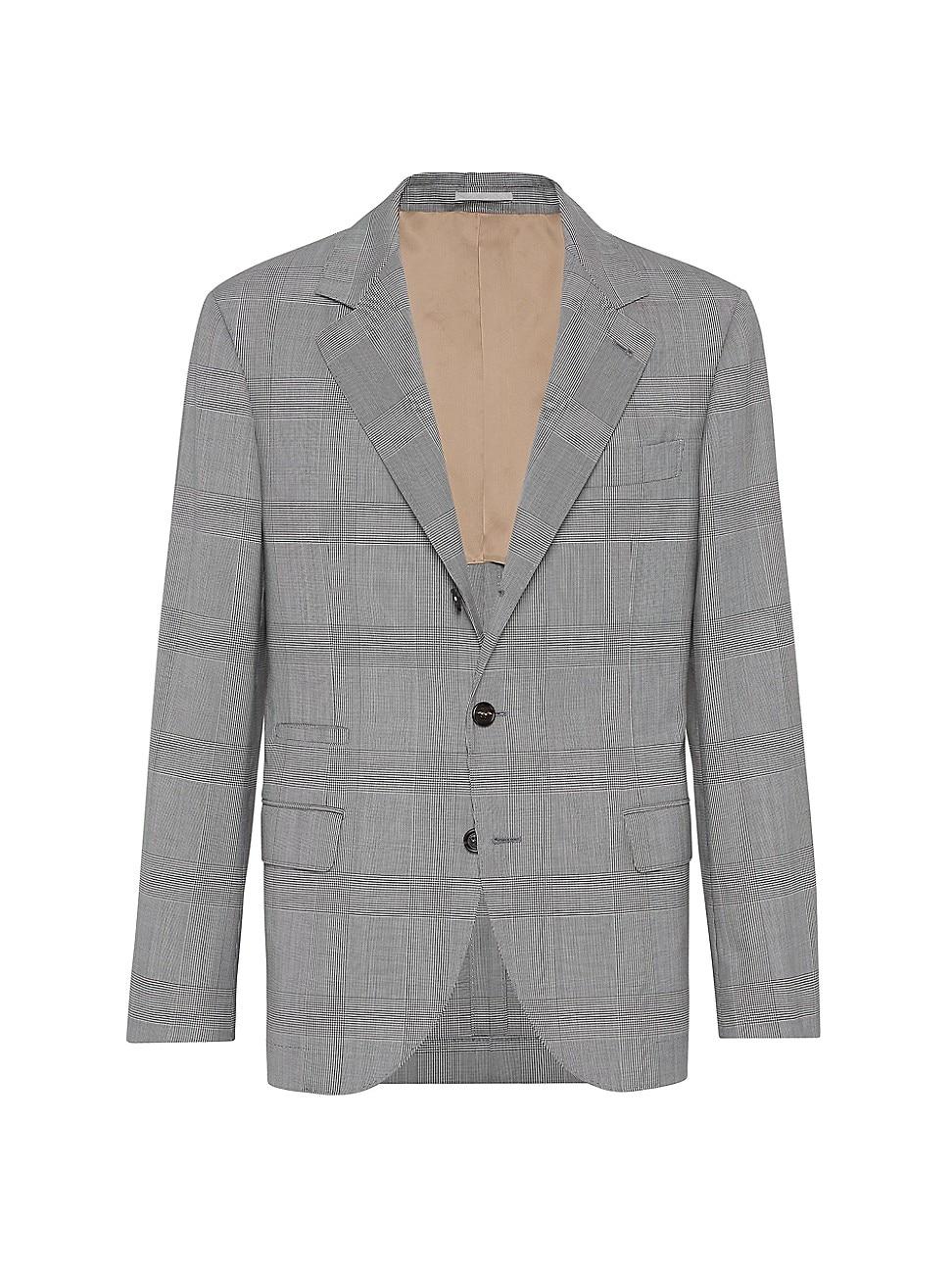 Mens Super 150s Virgin Wool Prince of Wales Jacket Product Image