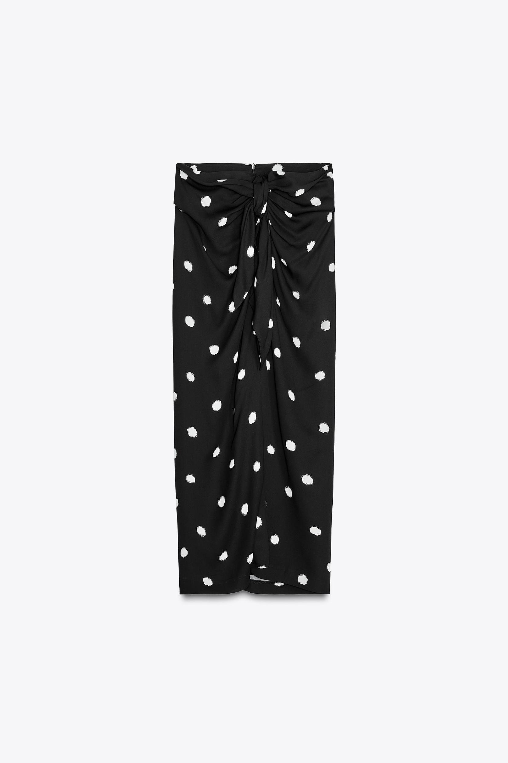 ZW COLLECTION POLKA DOT MIDI SKIRT Product Image