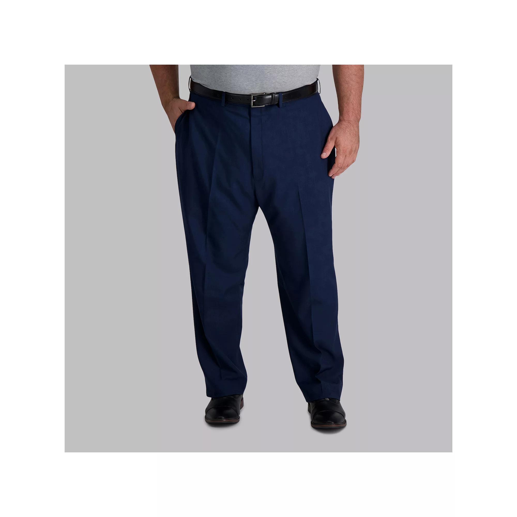Big & Tall Haggar® Premium Comfort Expandable-Waist Classic-Fit Stretch Flat-Front Dress Pants, Men's,  Product Image