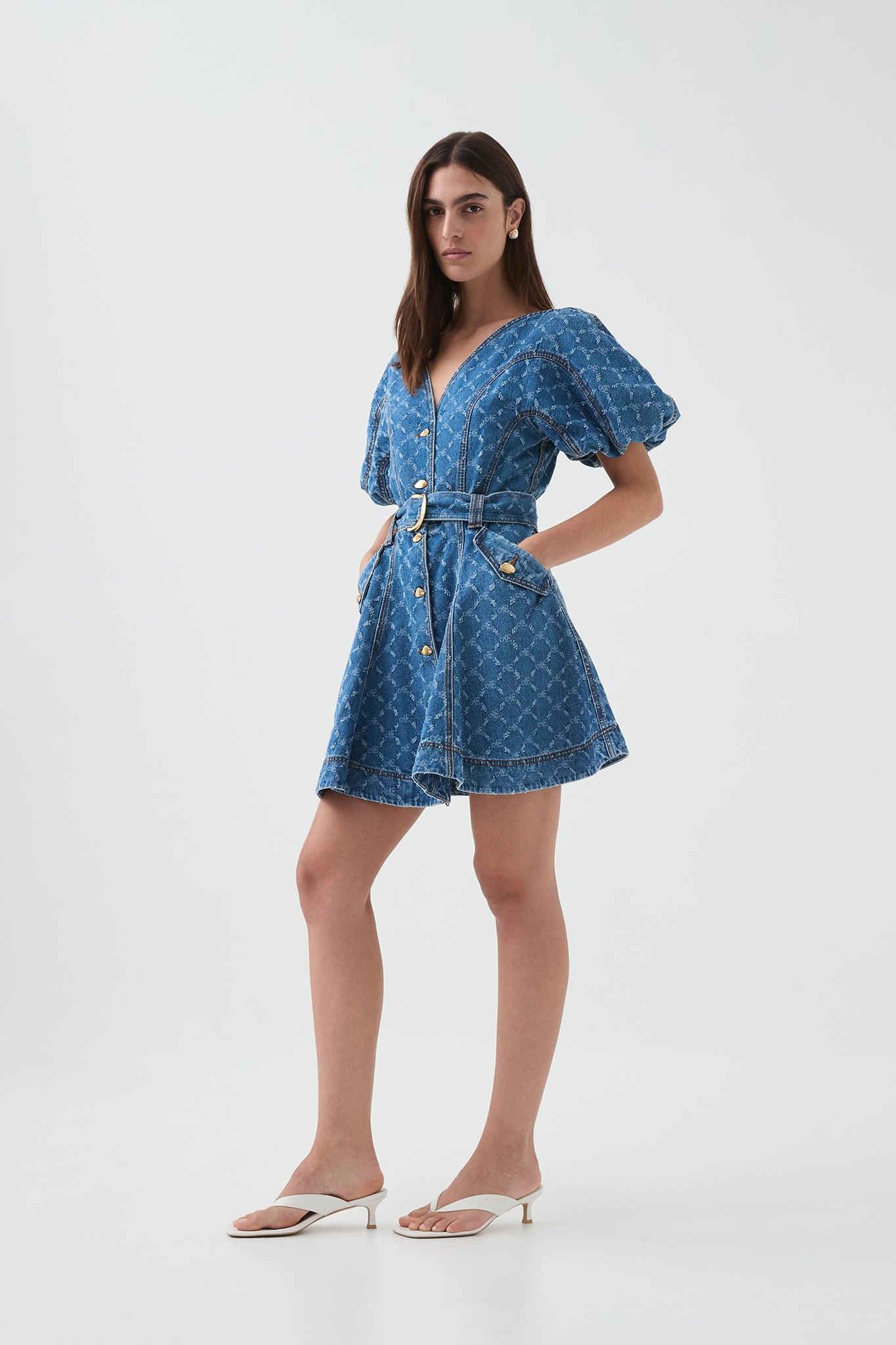 Check Denim Mini Dress Product Image